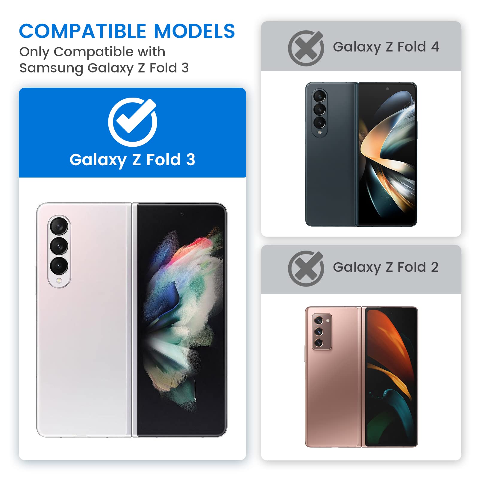 Foto 3 pulgar | Funda Vego Para Samsung Galaxy Z Fold 3 Con Funda De Cámara Negra - Venta Internacional.