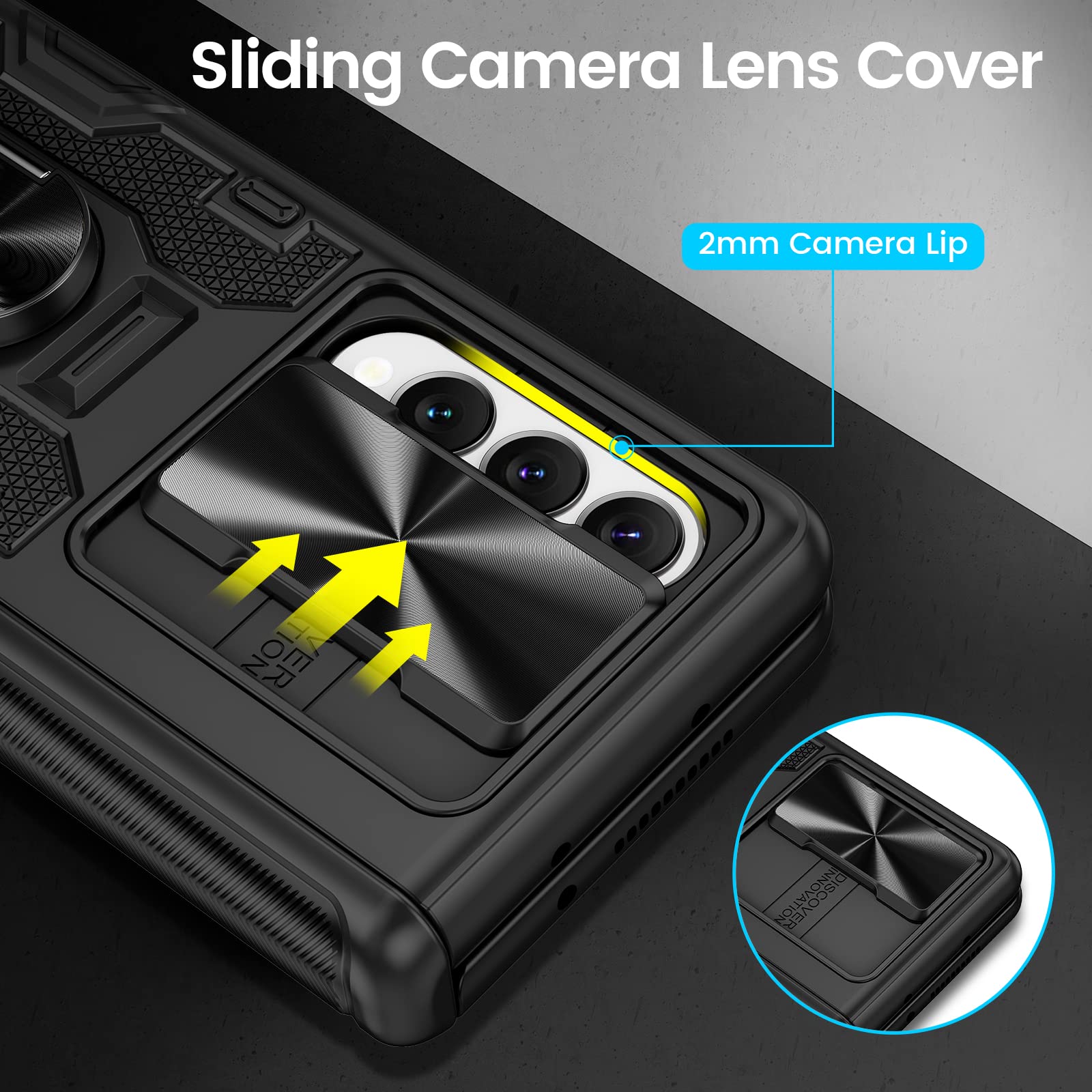 Foto 4 pulgar | Funda Vego Para Samsung Galaxy Z Fold 3 Con Funda De Cámara Negra - Venta Internacional.