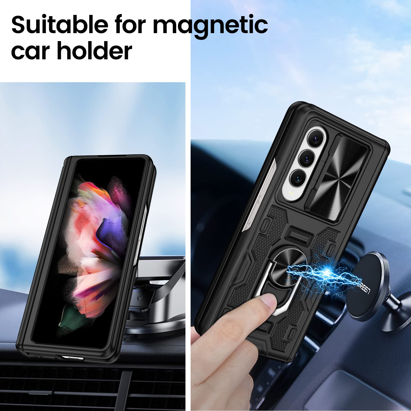 Foto 7 pulgar | Funda Vego Para Samsung Galaxy Z Fold 3 Con Funda De Cámara Negra - Venta Internacional.