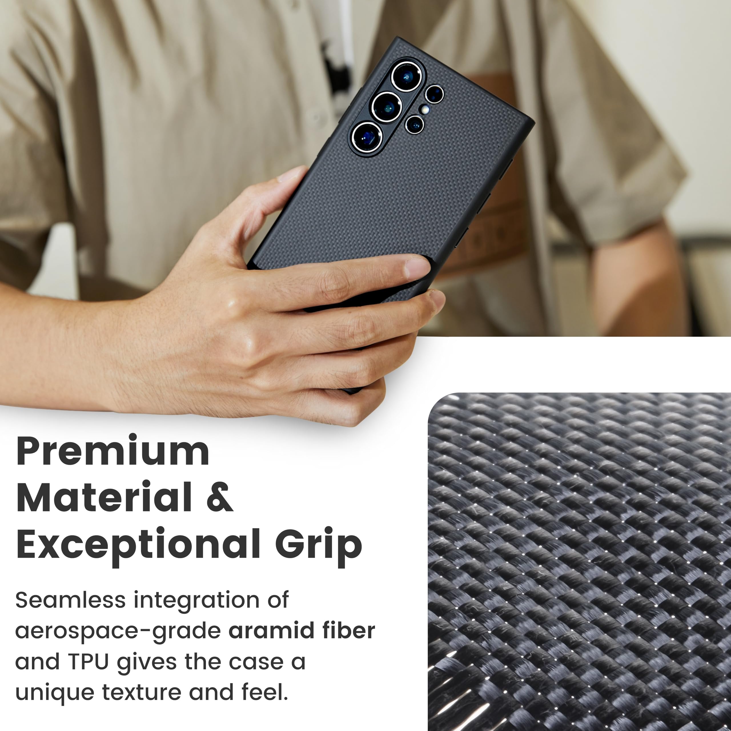 Foto 5 | Funda De Teléfono Pitaka Para Samsung Galaxy S24 Ultra 6.8 Pulgadas Negra - Venta Internacional.
