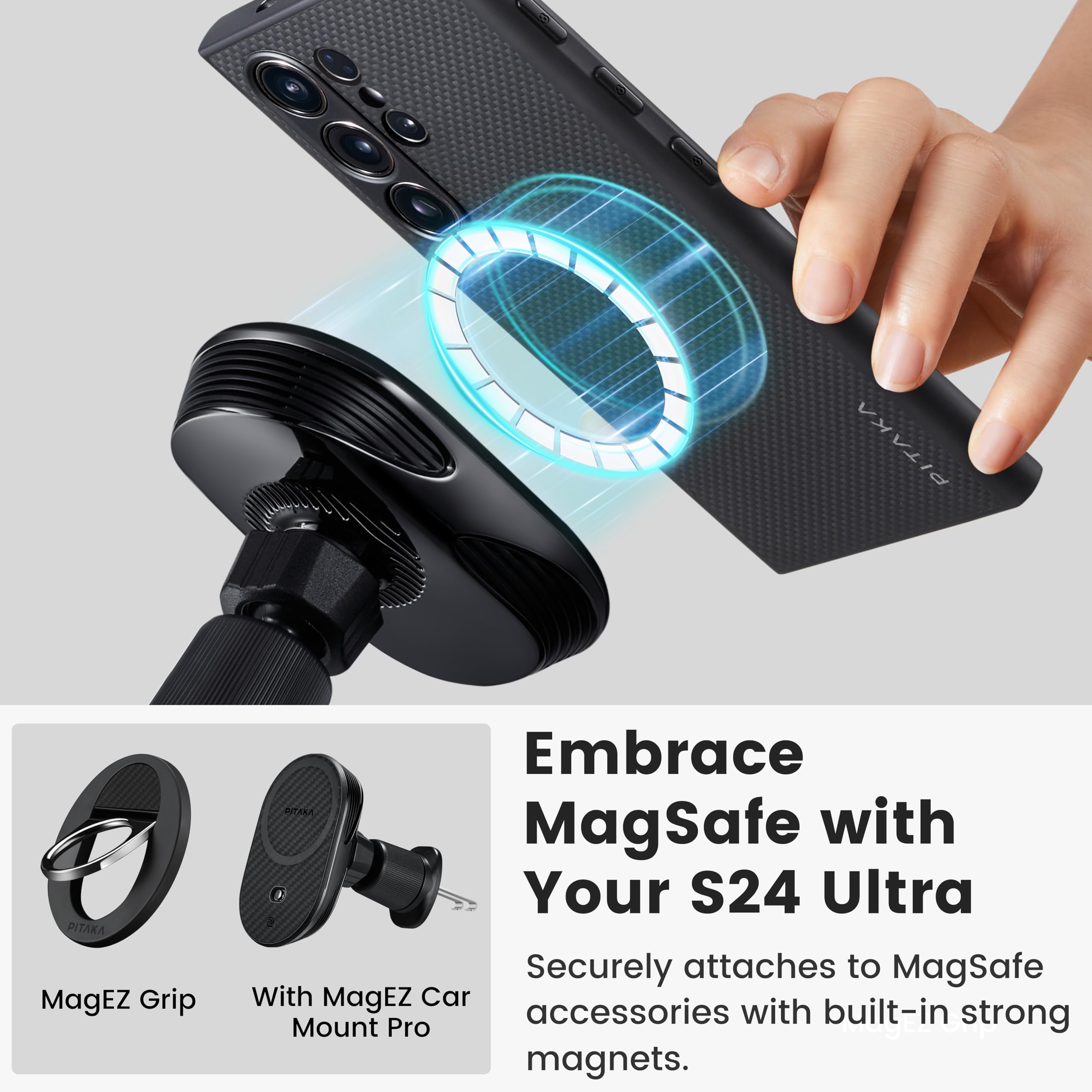 Foto 8 pulgar | Funda De Teléfono Pitaka Para Samsung Galaxy S24 Ultra 6.8 Pulgadas Negra - Venta Internacional.