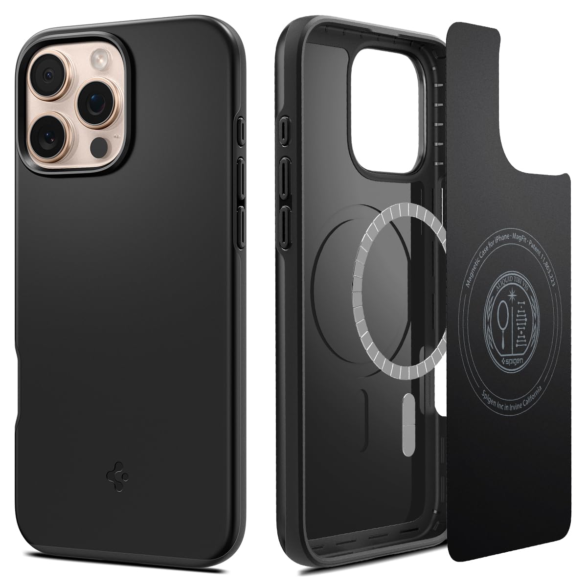 Foto 2 pulgar | Funda Spigen Thin Fit Magfit Para Iphone 16 Pro Max, Color Negro - Venta Internacional.