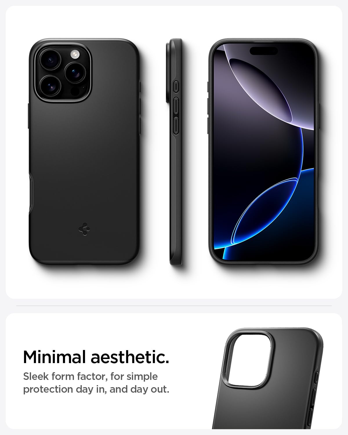 Foto 5 pulgar | Funda Spigen Thin Fit Magfit Para Iphone 16 Pro Max, Color Negro - Venta Internacional.