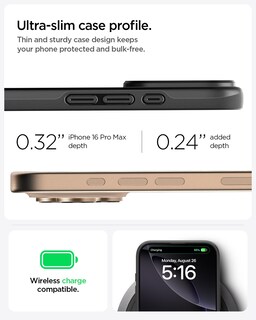 Foto 5 | Funda Spigen Thin Fit Magfit Para Iphone 16 Pro Max, Color Negro - Venta Internacional.