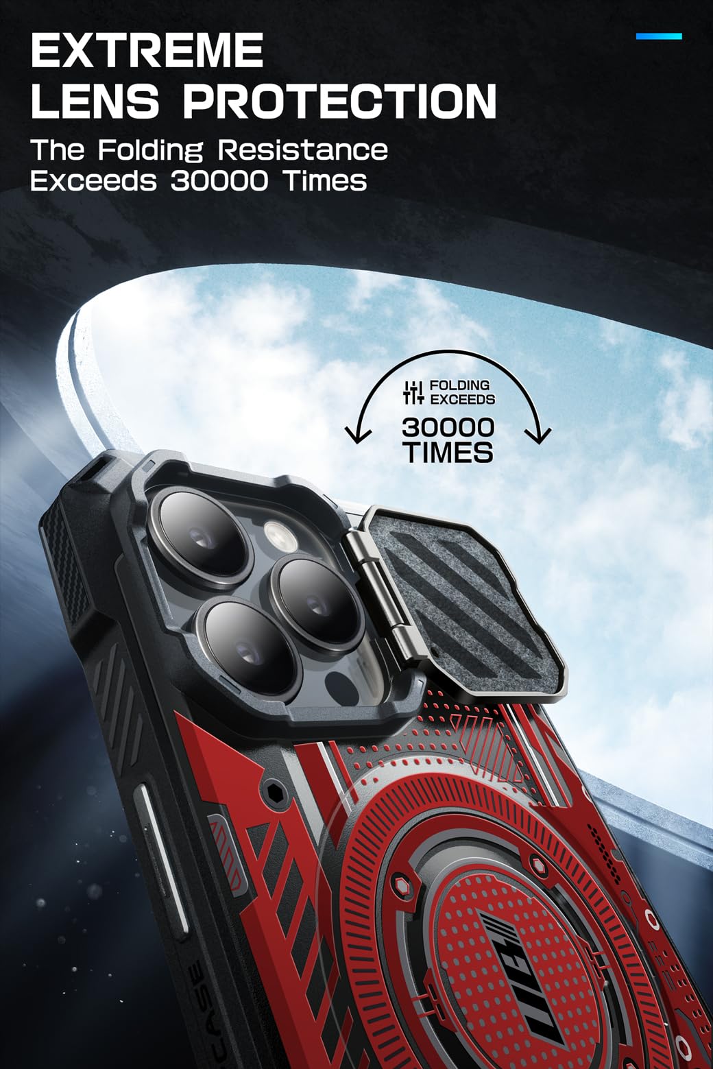 Foto 3 | Funda Supcase Para Iphone 15 Pro Max Con Funda De Cámara Roja - Venta Internacional.