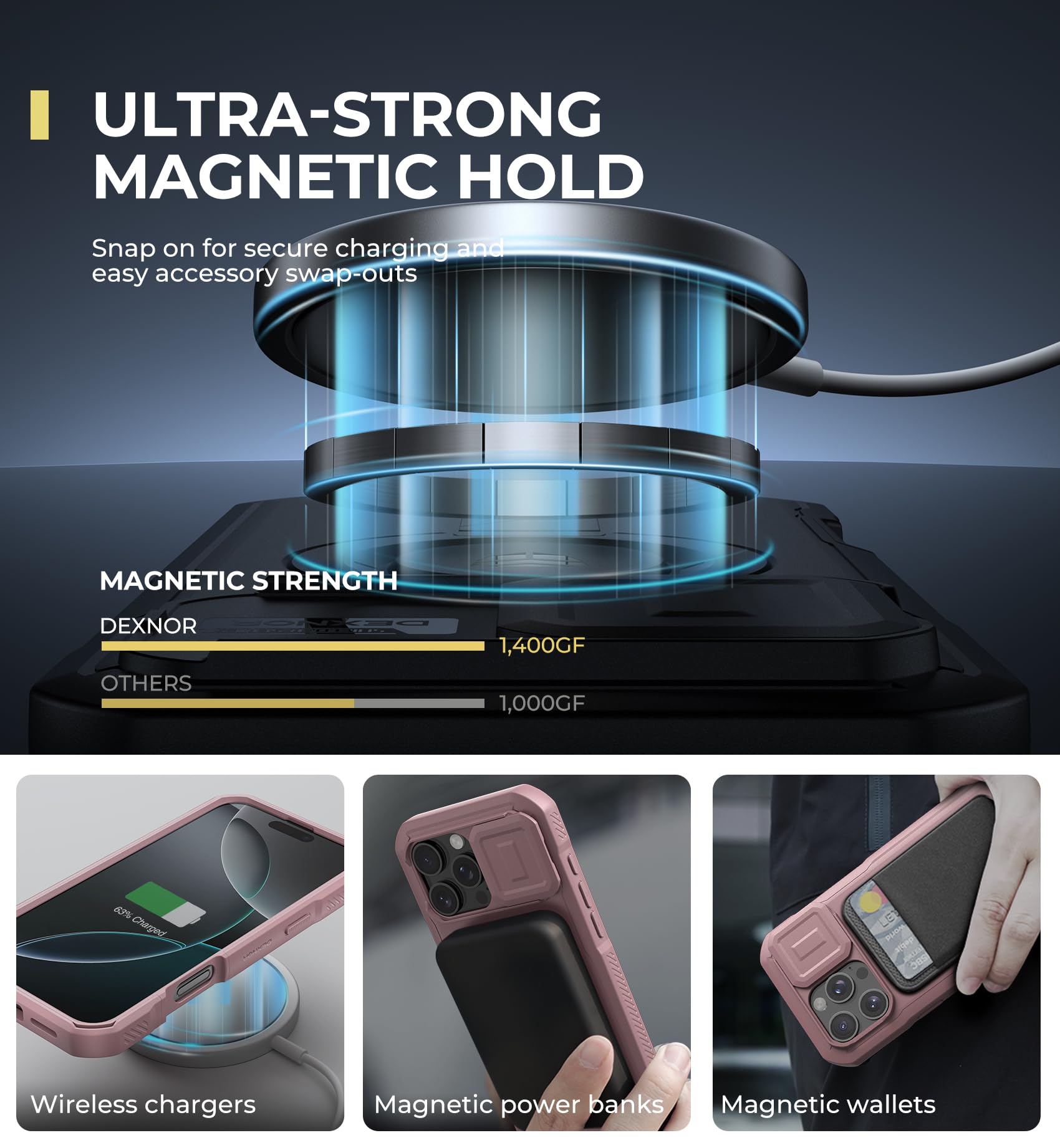 Foto 4 pulgar | Funda Dexnor Para Iphone 16 Pro Max Con Cámara Deslizante, Color Rosa - Venta Internacional.