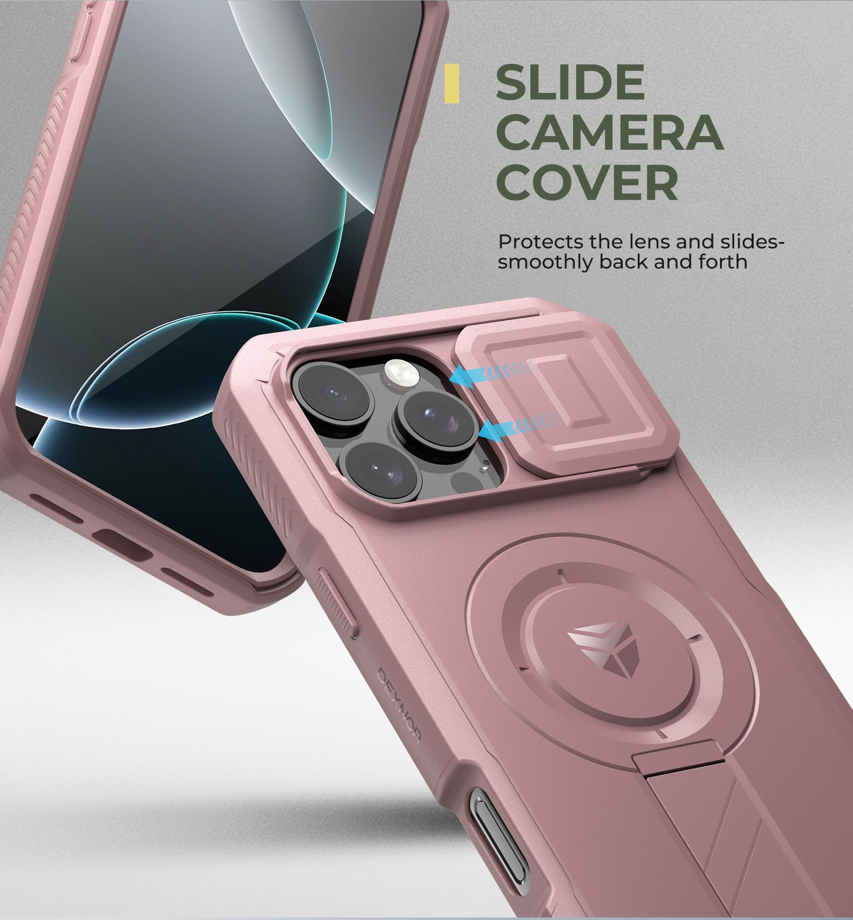 Foto 4 | Funda Dexnor Para Iphone 16 Pro Max Con Cámara Deslizante, Color Rosa - Venta Internacional.