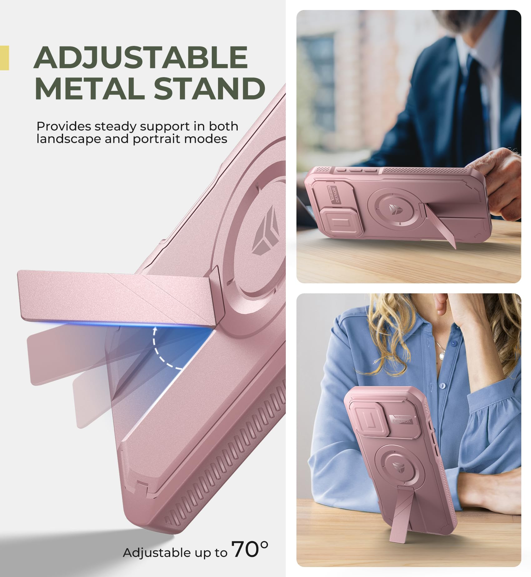 Foto 6 pulgar | Funda Dexnor Para Iphone 16 Pro Max Con Cámara Deslizante, Color Rosa - Venta Internacional.