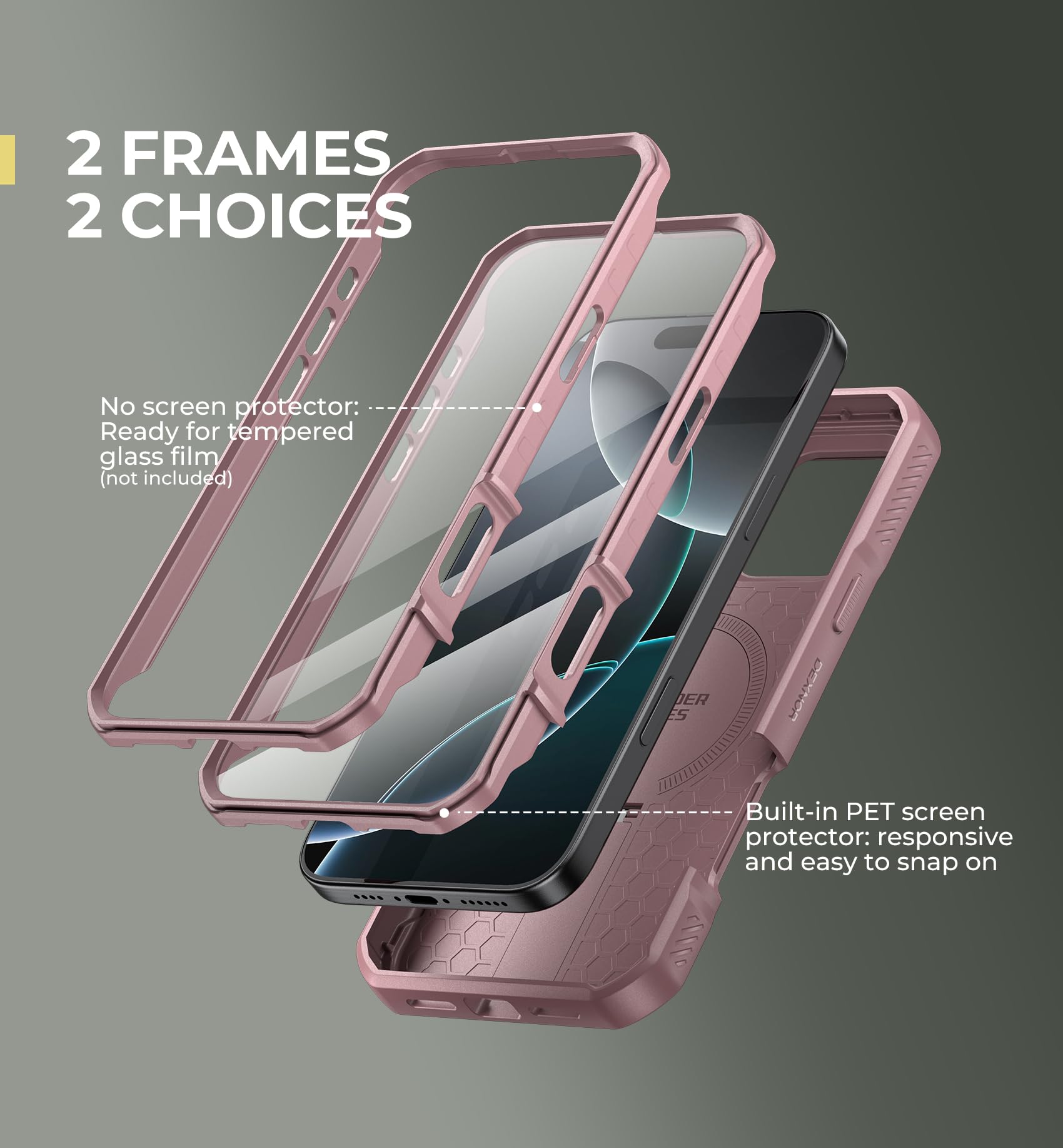 Foto 7 pulgar | Funda Dexnor Para Iphone 16 Pro Max Con Cámara Deslizante, Color Rosa - Venta Internacional.