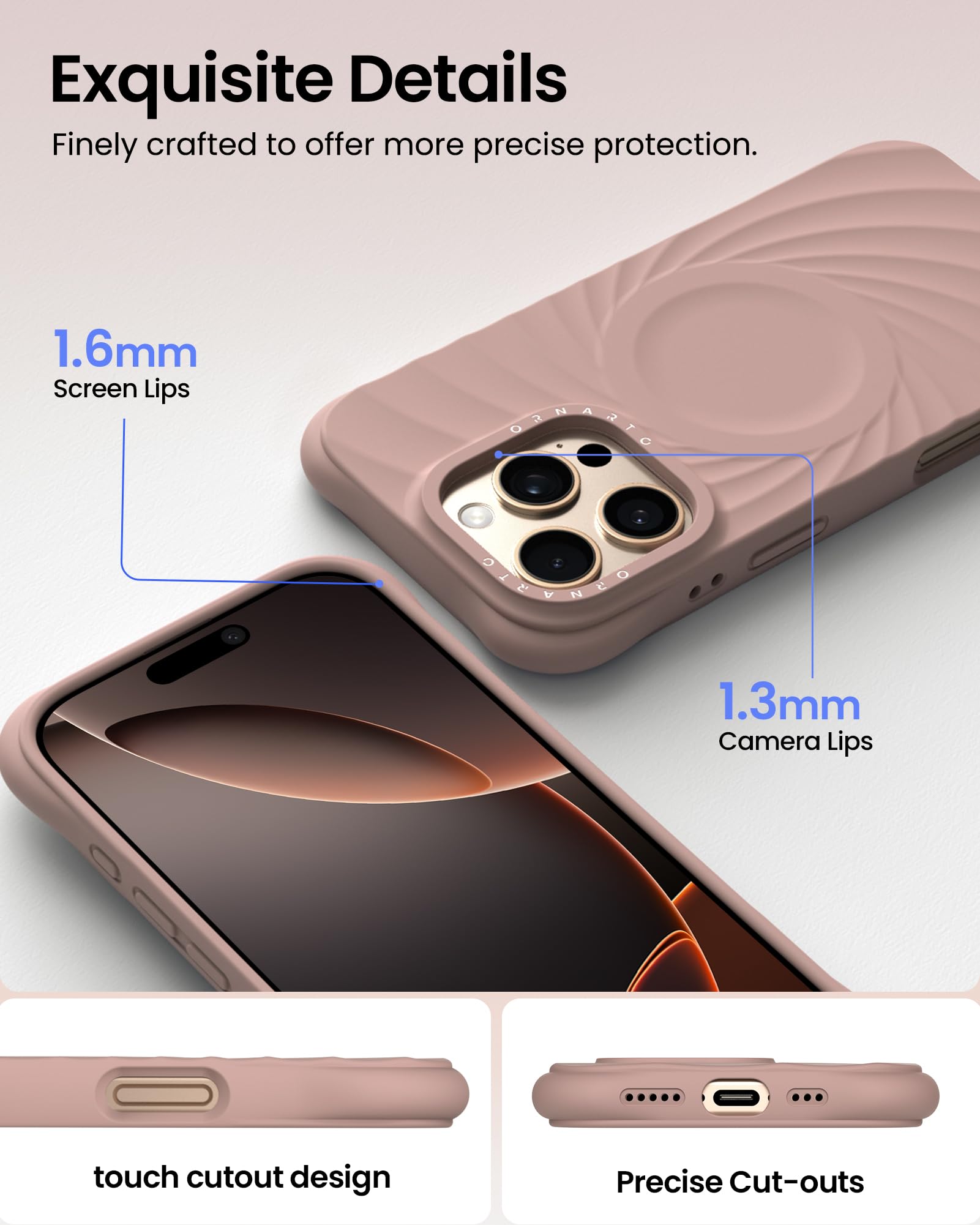 Foto 5 pulgar | Funda De Teléfono Ornarto Vortuxe Para Iphone 16 Pro Max Con Magsafe - Venta Internacional.