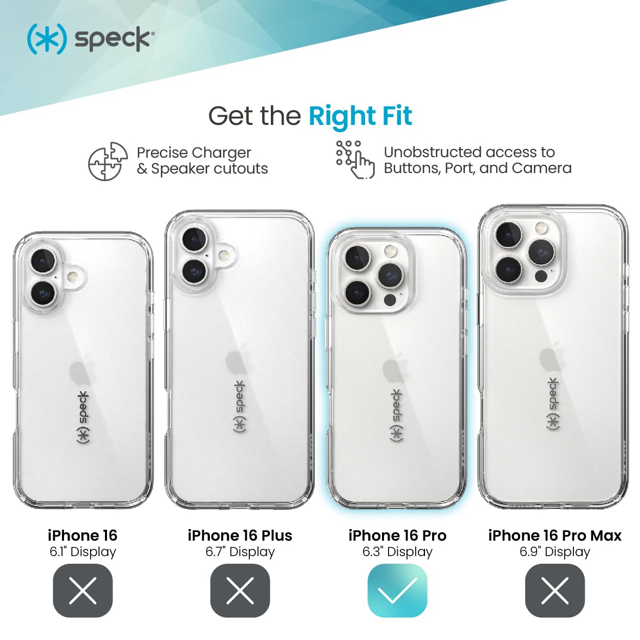 Foto 4 pulgar | Funda Para Teléfono Speck Clear Gemshell Grip Para Iphone 16 Pro - Venta Internacional.