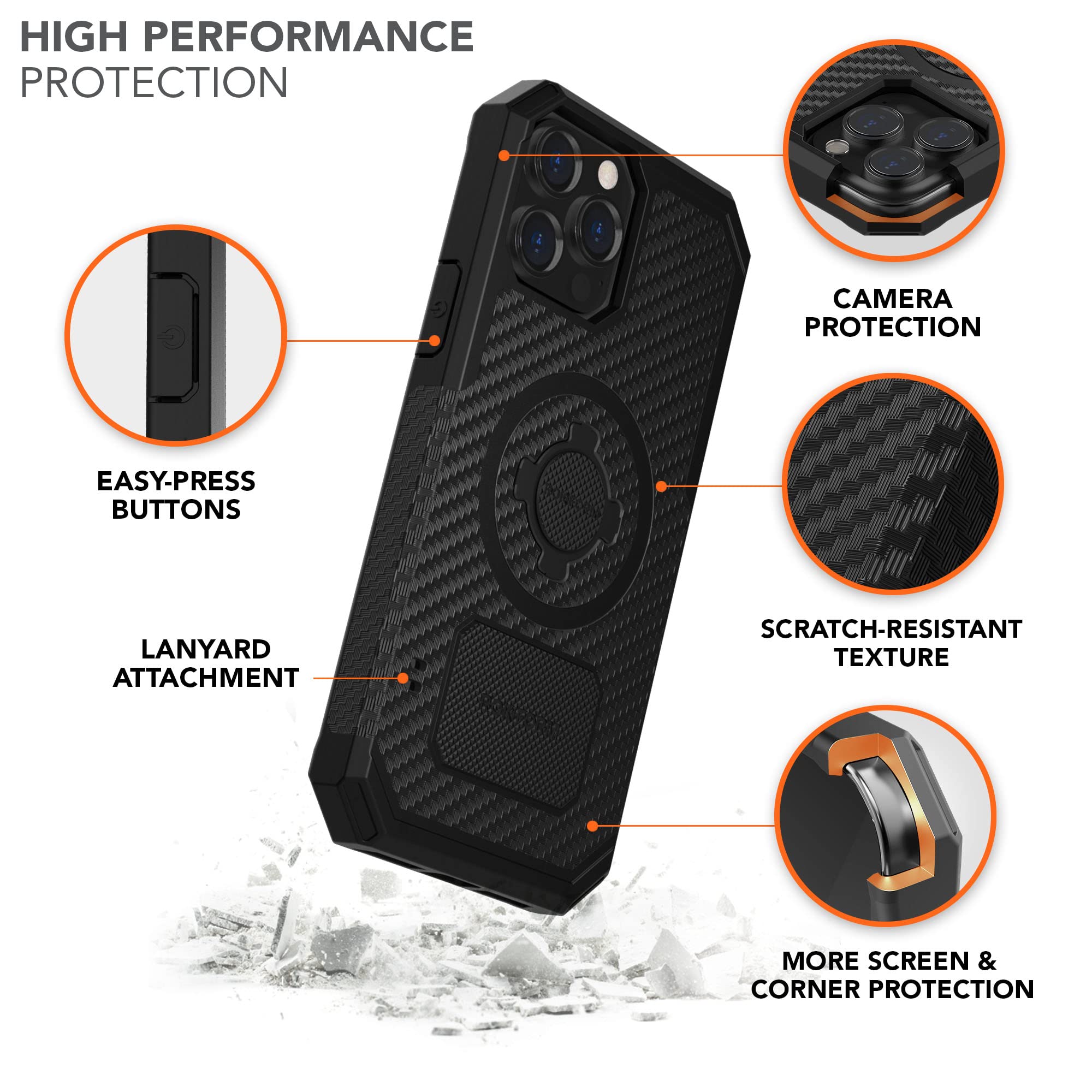 Foto 5 pulgar | Funda Rokform Rugged Series Para Iphone 13 Pro Max, Color Negro - Venta Internacional.