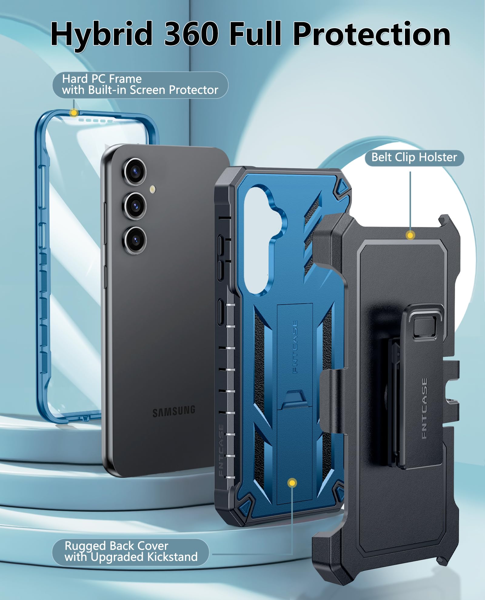 Foto 5 pulgar | Funda De Teléfono Fntcase Para Samsung Galaxy S24-fe Military Grade - Venta Internacional.