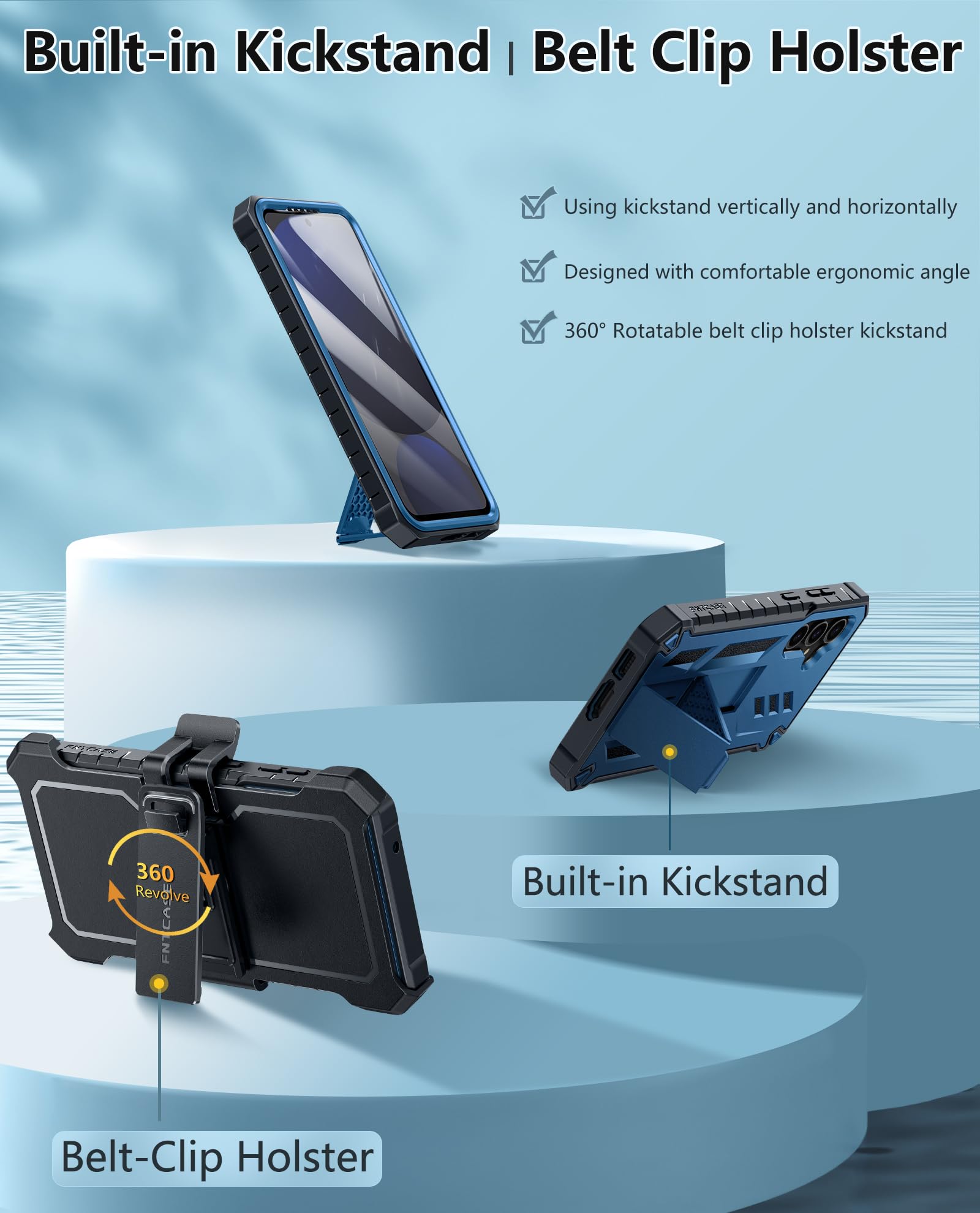 Foto 6 pulgar | Funda De Teléfono Fntcase Para Samsung Galaxy S24-fe Military Grade - Venta Internacional.