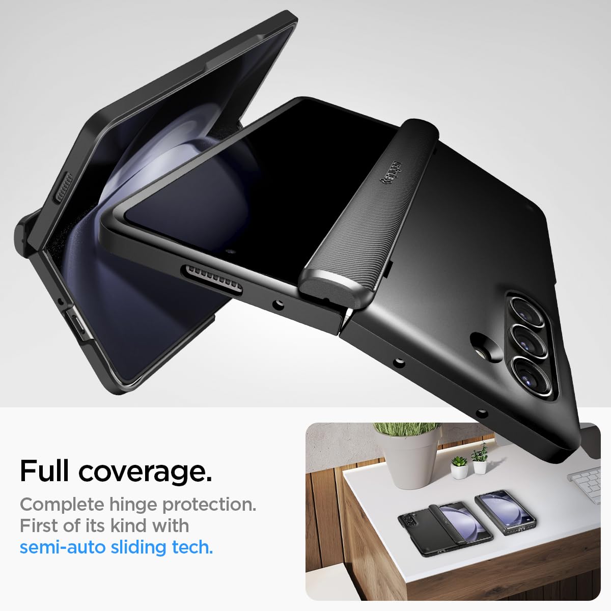 Foto 4 pulgar | Funda Spigen Slim Armor Pro - Protección De Bisagra Para El Galaxy Z Fold 5 - Venta Internacional.