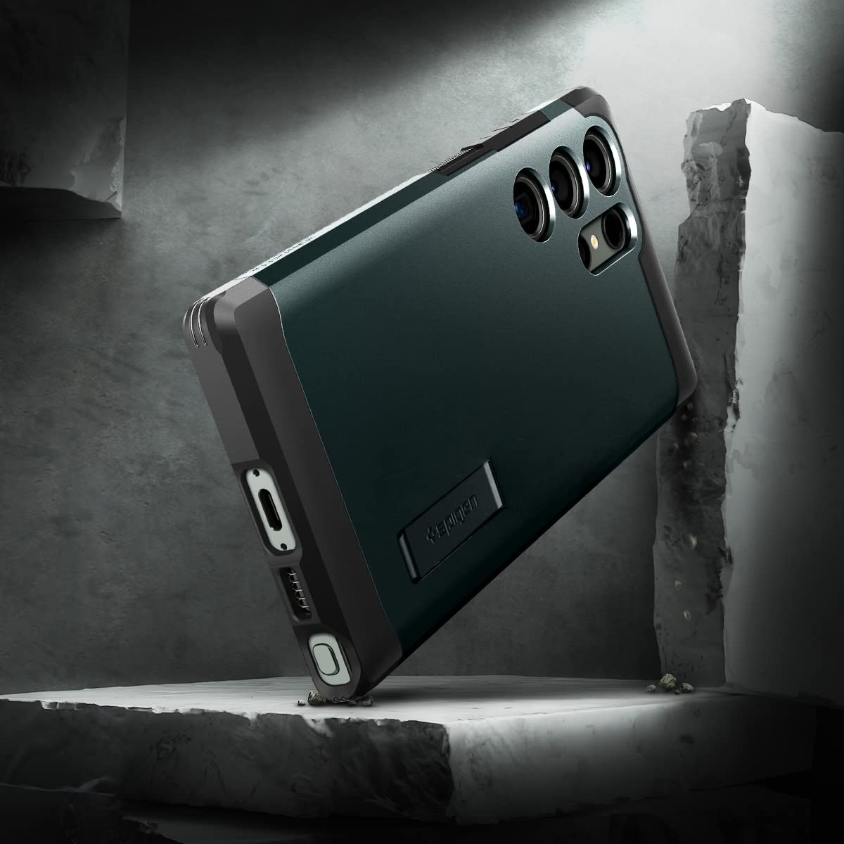 Foto 4 pulgar | Funda Spigen Tough Armor Para El Galaxy S23 Ultra Con Soporte - Venta Internacional.