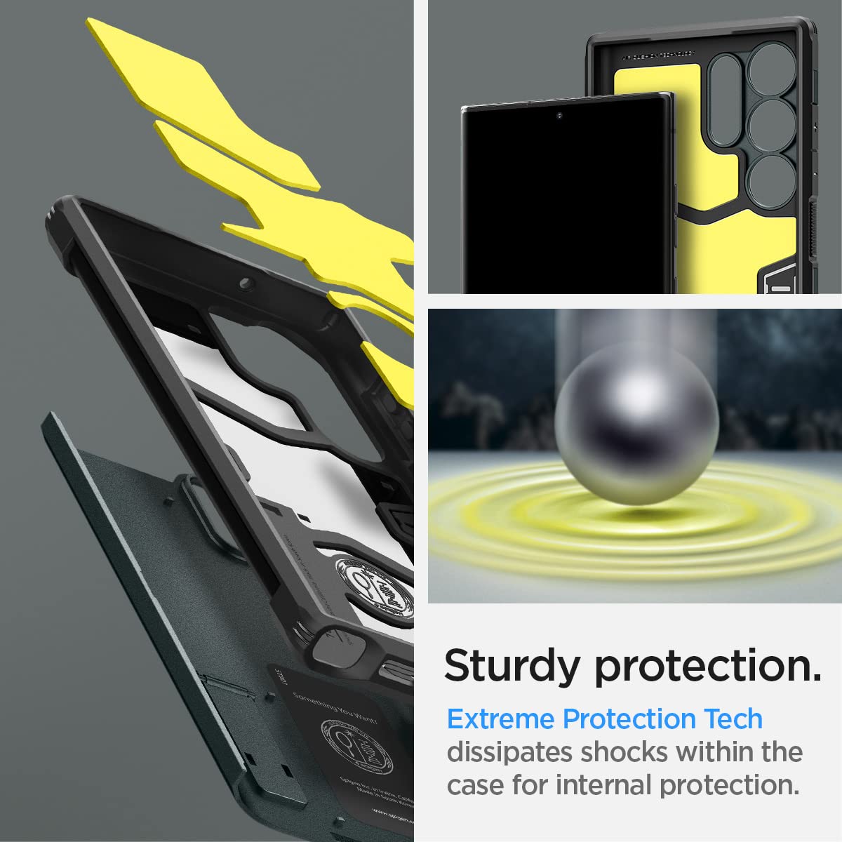 Foto 5 pulgar | Funda Spigen Tough Armor Para El Galaxy S23 Ultra Con Soporte - Venta Internacional.