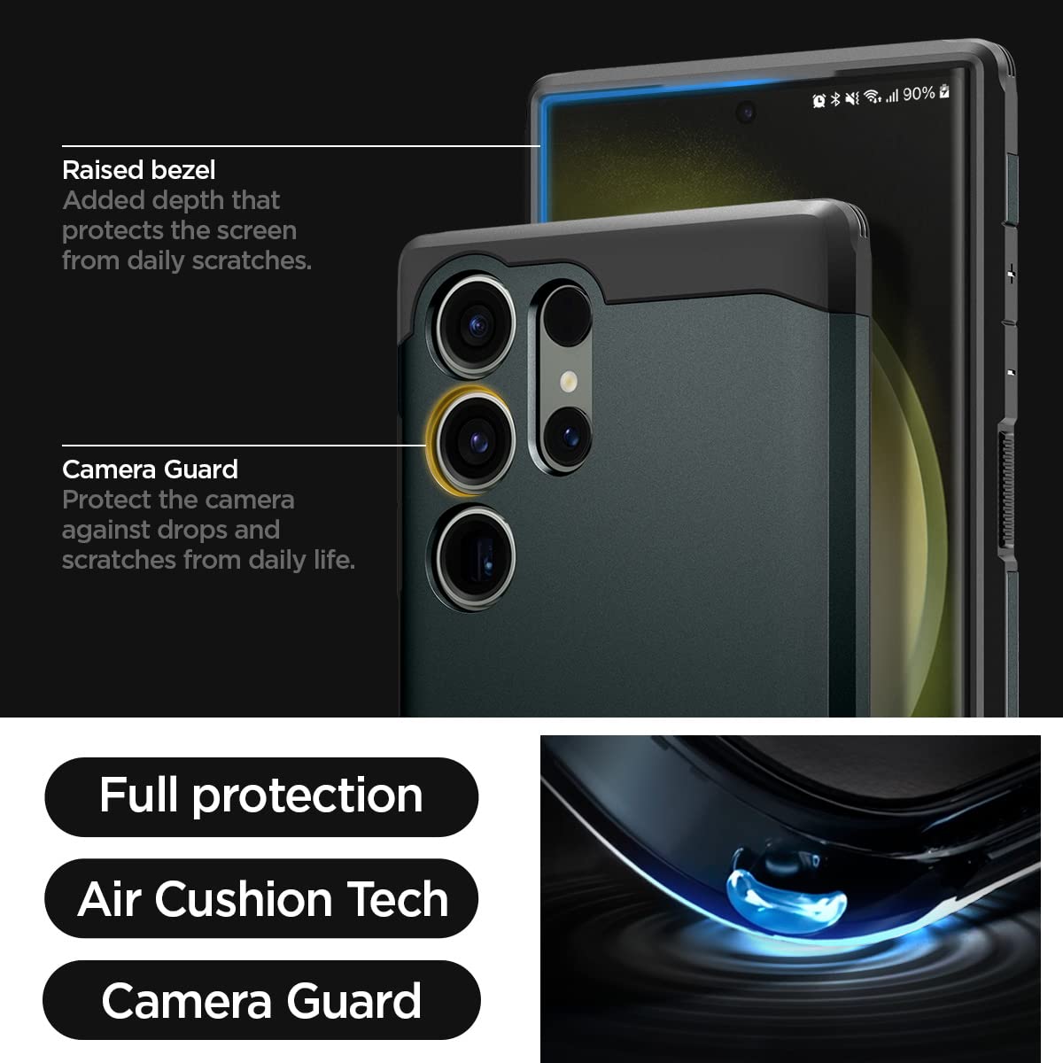 Foto 6 pulgar | Funda Spigen Tough Armor Para El Galaxy S23 Ultra Con Soporte - Venta Internacional.