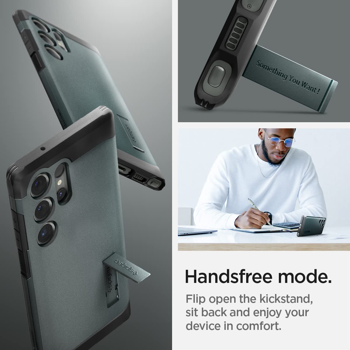 Foto 7 pulgar | Funda Spigen Tough Armor Para El Galaxy S23 Ultra Con Soporte - Venta Internacional.