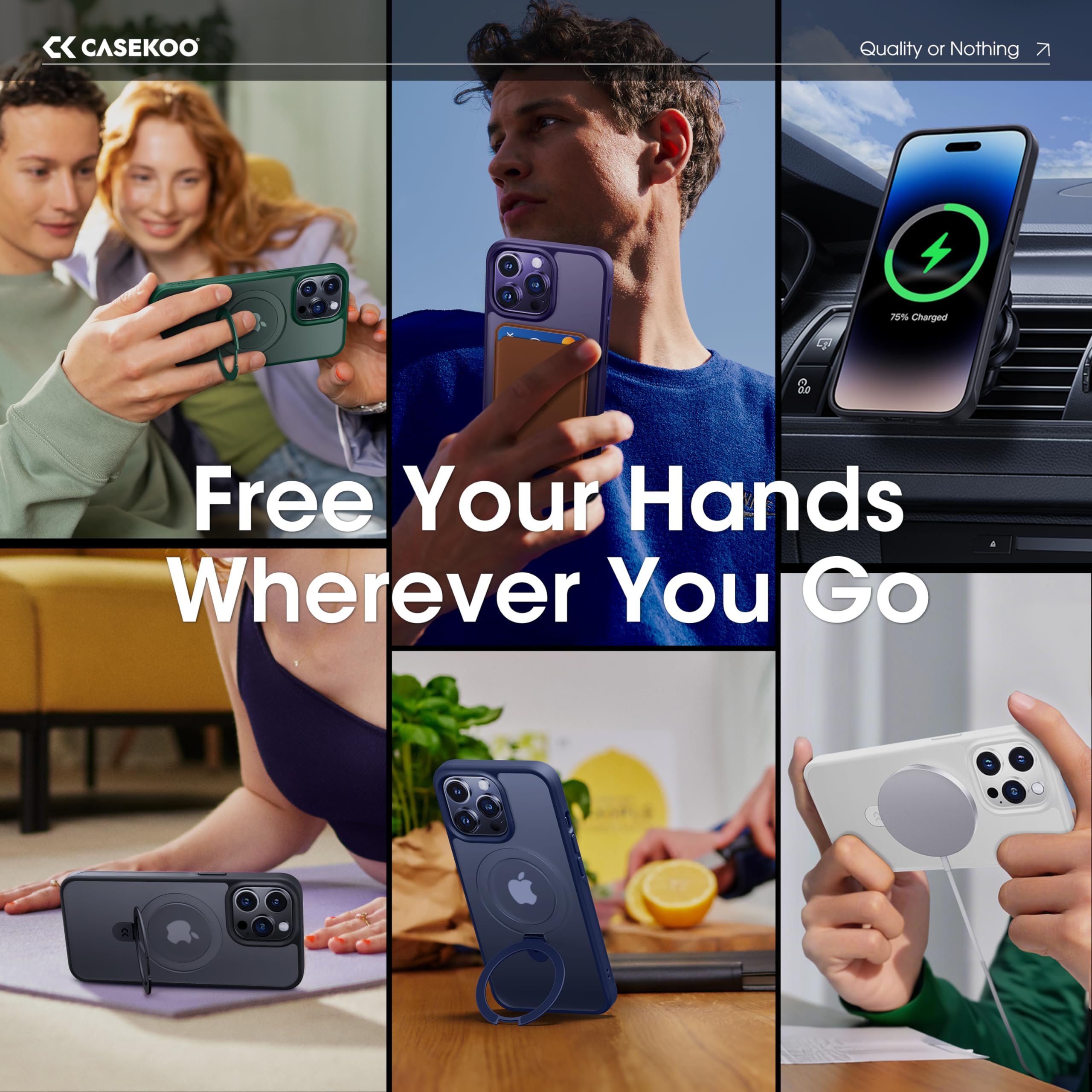 Foto 5 pulgar | Funda De Teléfono Casekoo Diseñada Para Iphone 14 Pro Max Green - Venta Internacional.