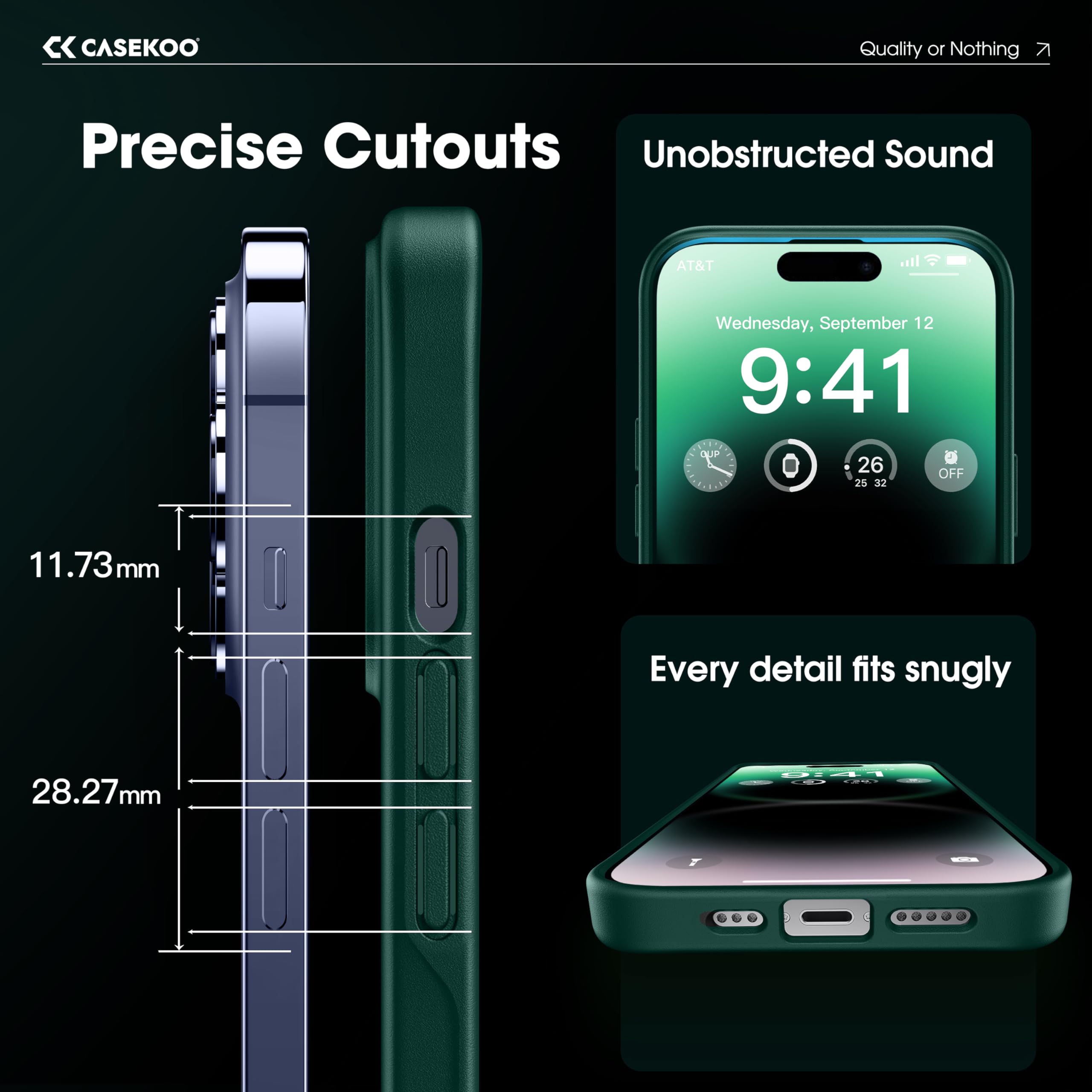 Foto 8 pulgar | Funda De Teléfono Casekoo Diseñada Para Iphone 14 Pro Max Green - Venta Internacional.