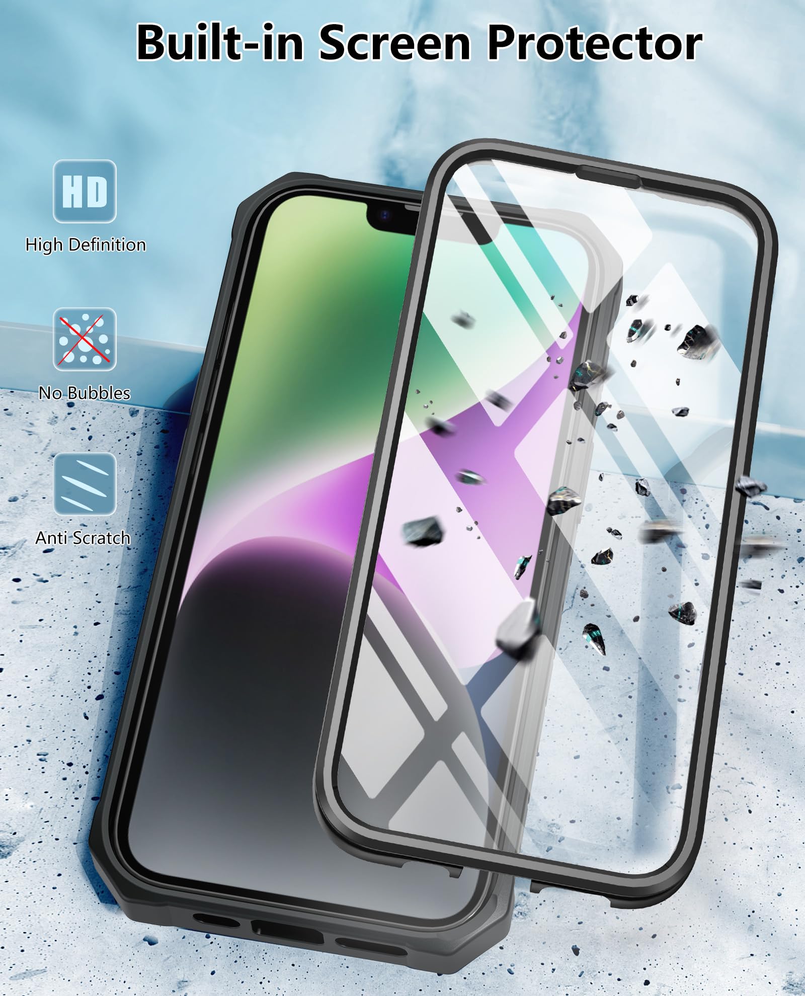 Foto 4 pulgar | Funda De Teléfono Fntcase Para Iphone 14/13 Con Clip Para Cinturón Y Soporte - Venta Internacional.