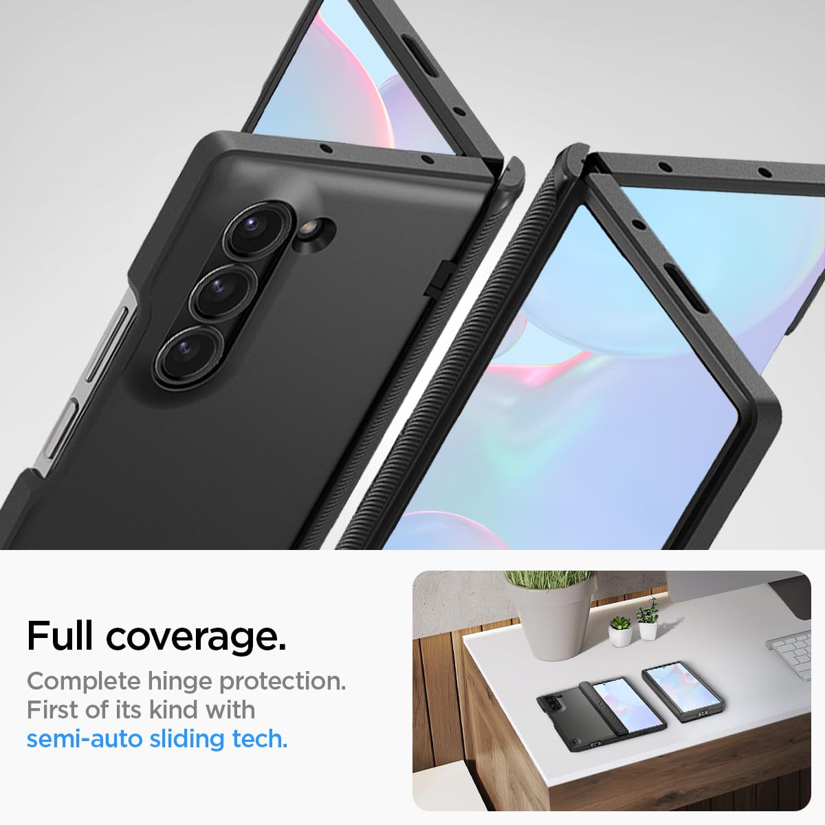 Foto 4 pulgar | Funda Spigen Slim Armor Pro Para El Galaxy Z Fold 6 (2024), Color Negro - Venta Internacional.