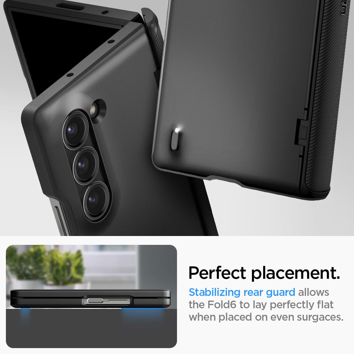Foto 6 pulgar | Funda Spigen Slim Armor Pro Para El Galaxy Z Fold 6 (2024), Color Negro - Venta Internacional.