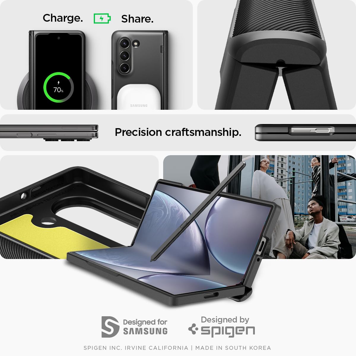 Foto 8 pulgar | Funda Spigen Slim Armor Pro Para El Galaxy Z Fold 6 (2024), Color Negro - Venta Internacional.