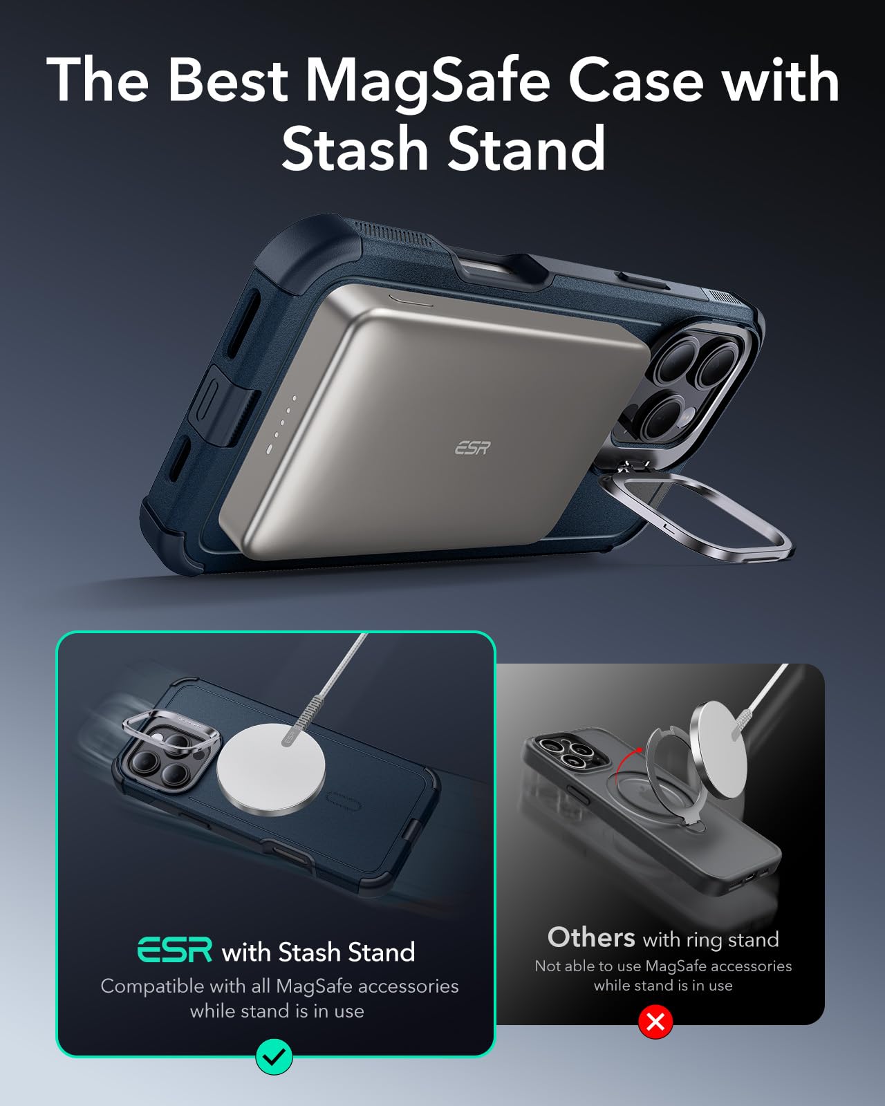 Foto 8 pulgar | Funda De Teléfono Esr Cyber Series Con Soporte Para Iphone 16 Pro Max - Venta Internacional.
