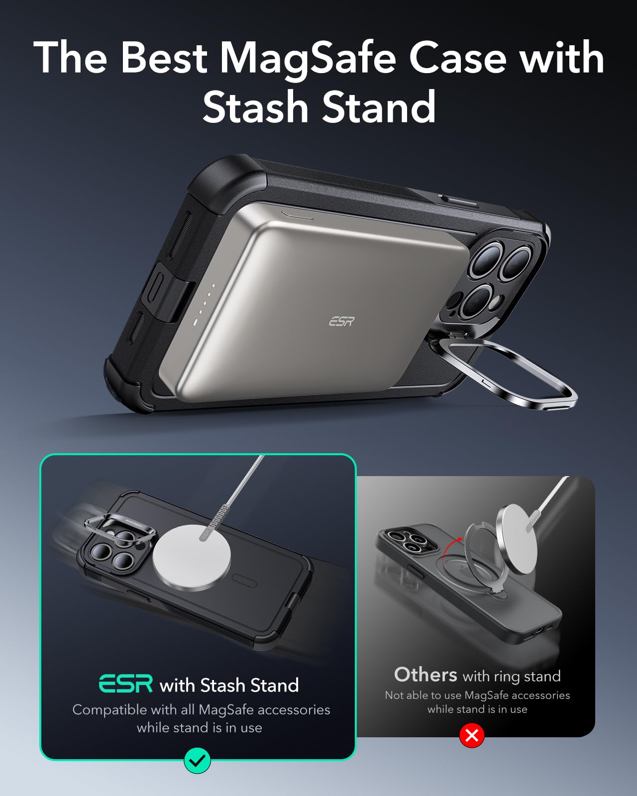 Foto 6 pulgar | Funda De Teléfono Esr Cyber Series Para Iphone 15 Pro Con Magsafe Black - Venta Internacional.