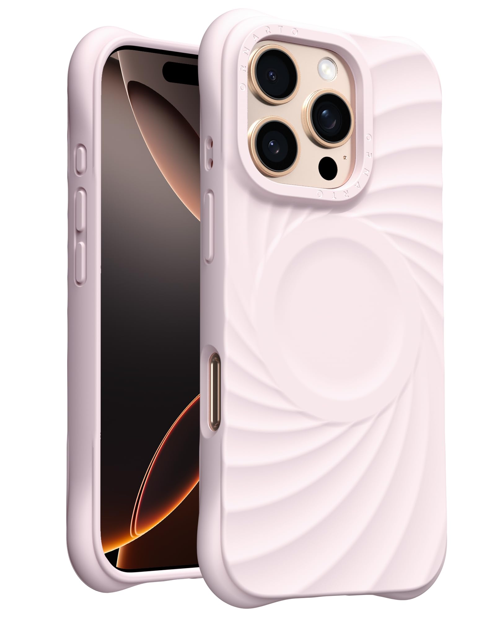 Foto 2 pulgar | Funda Ornarto Vortuxe Para Iphone 16 Pro De 6.3 Pulgadas Con Cuarzo Rosa - Venta Internacional.