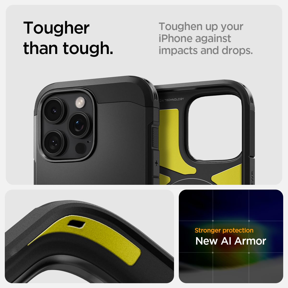 Foto 4 | Funda Spigen Tough Armor T Magfit Para Iphone 16 Pro Max, Color Negro - Venta Internacional.