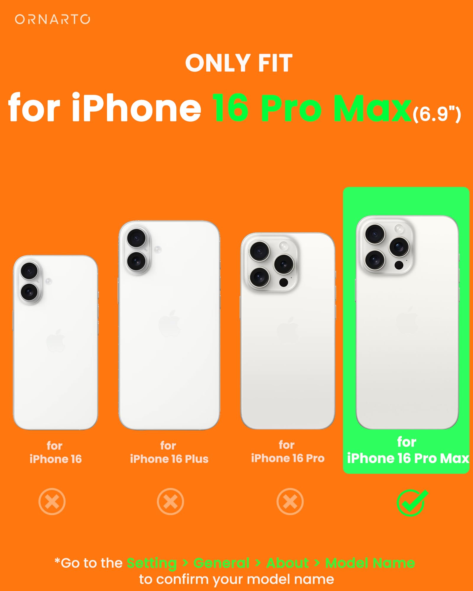 Foto 2 | Funda De Teléfono Ornarto Air Para Iphone 16 Pro Max Clear Con Magsafe - Venta Internacional.