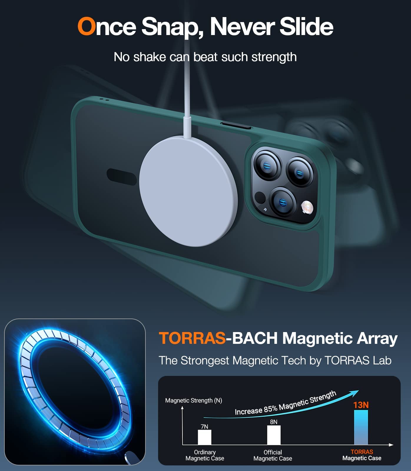 Foto 6 pulgar | Funda De Teléfono Torras Stronger Magnetic Para Iphone 14 Pro - Venta Internacional.