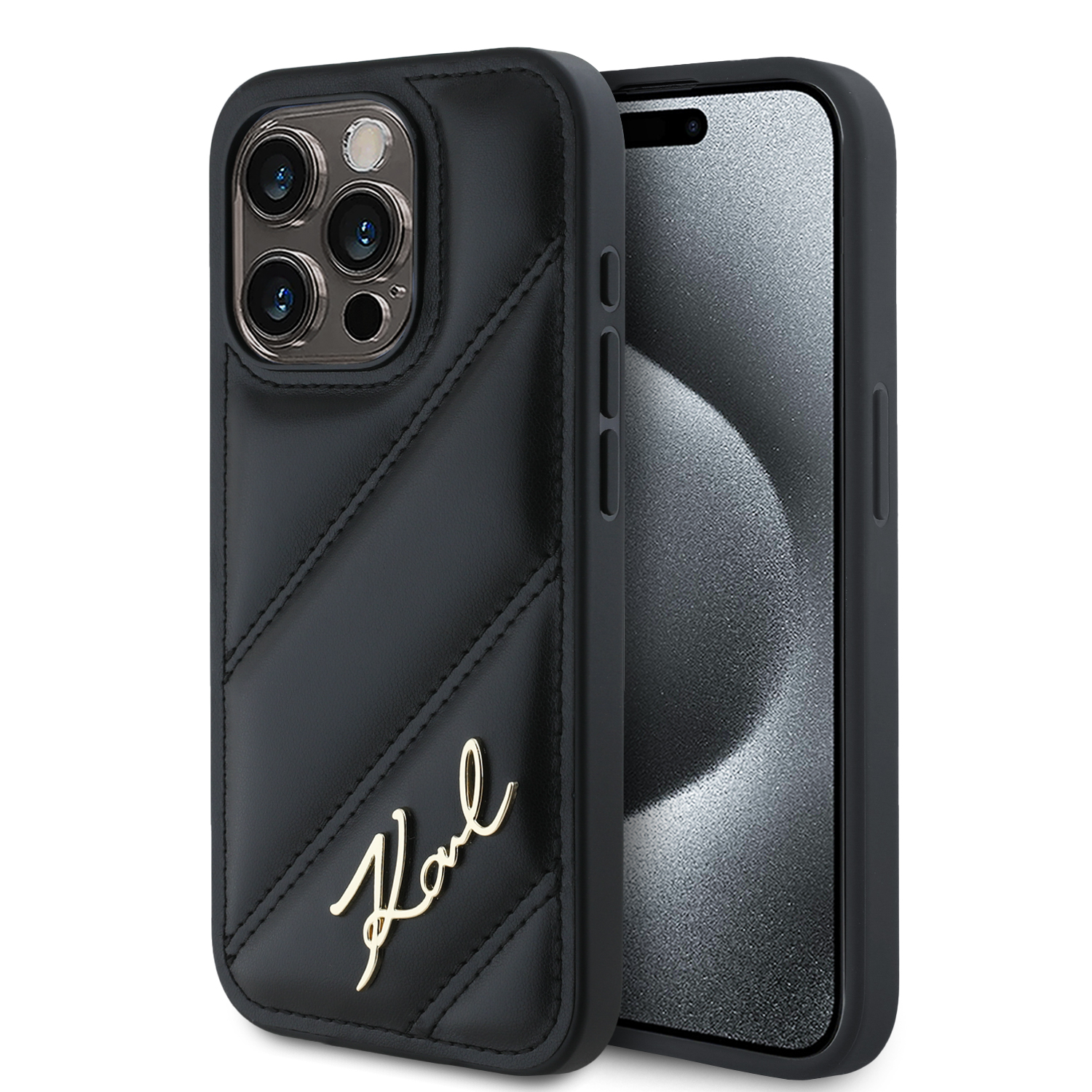 Funda Case Karl Lagerfeld Acolchado Para Iphone 15 Pro Max Neg Original