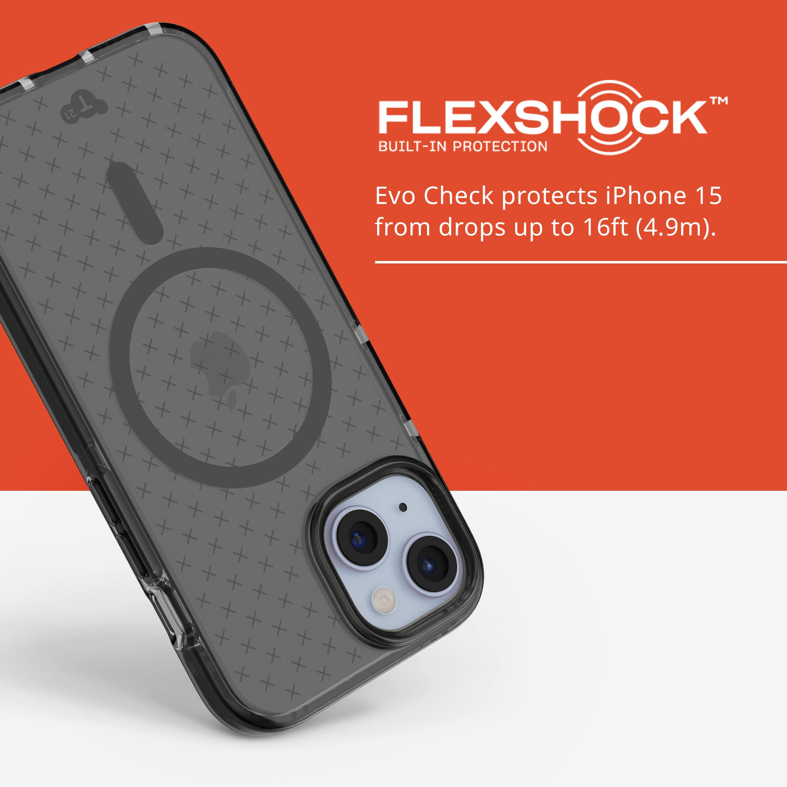 Foto 5 pulgar | Case Tech21 Evo Check Para Iphone 15 Con Magsafe Smokey, Color Negro - Venta Internacional.
