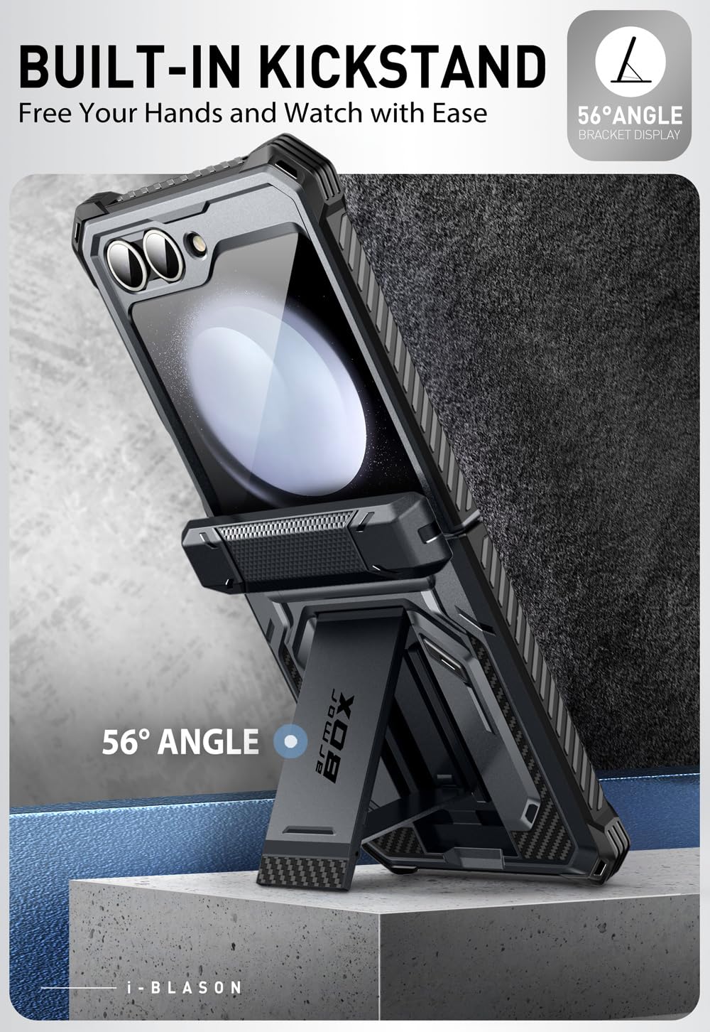 Foto 6 pulgar | Funda De Teléfono I-blason Armorbox Con Soporte Para Samsung Z Flip 6 - Venta Internacional.