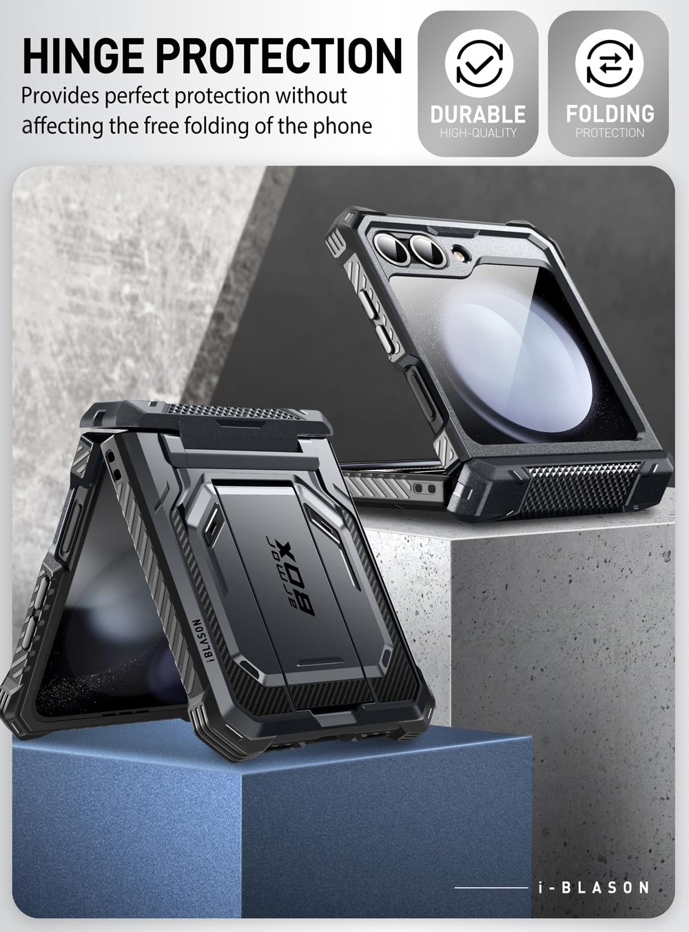 Foto 7 pulgar | Funda De Teléfono I-blason Armorbox Con Soporte Para Samsung Z Flip 6 - Venta Internacional.