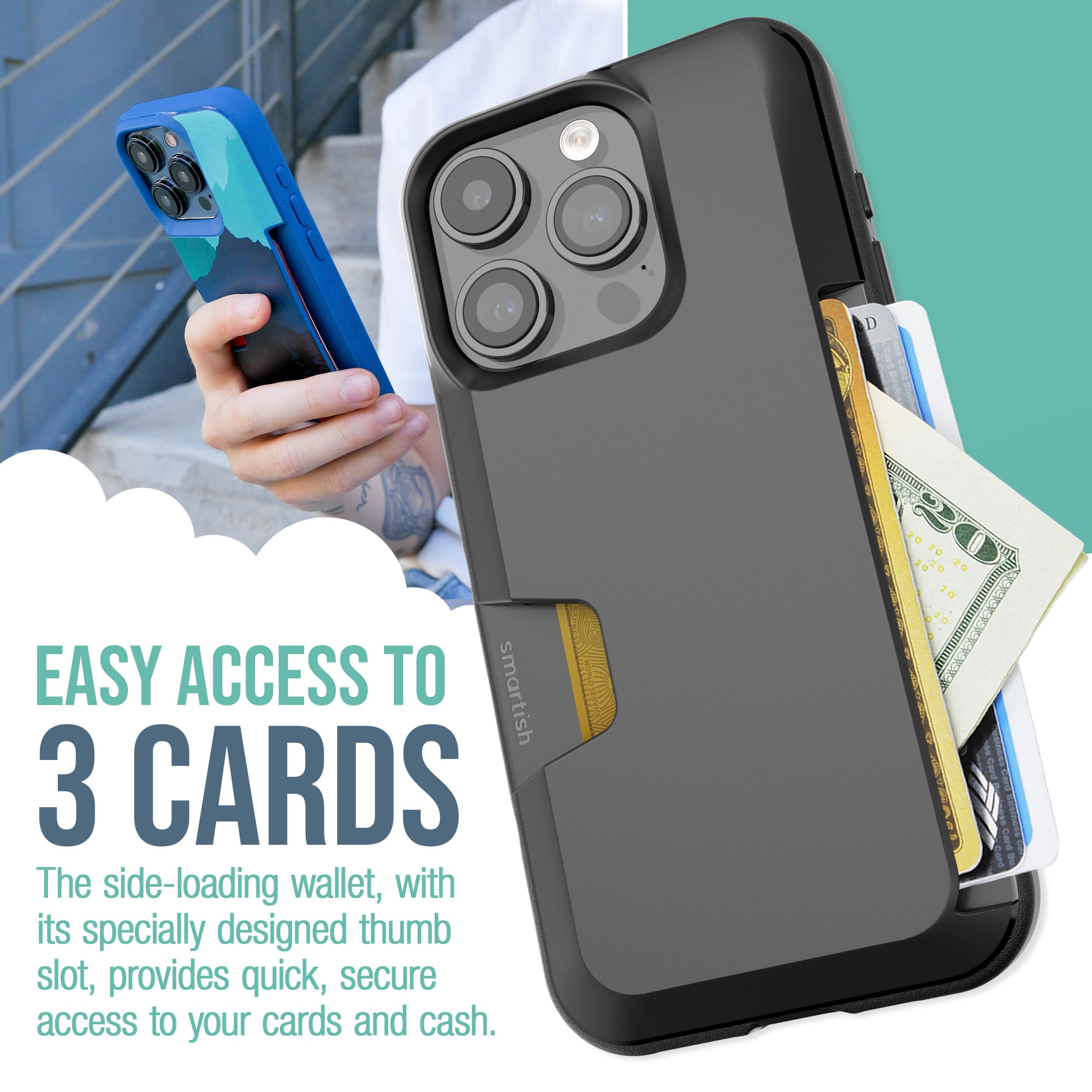 Foto 3 pulgar | Funda Tipo Cartera Smartish Wallet Slayer Vol. 1 Para Iphone 15 Pro - Venta Internacional.