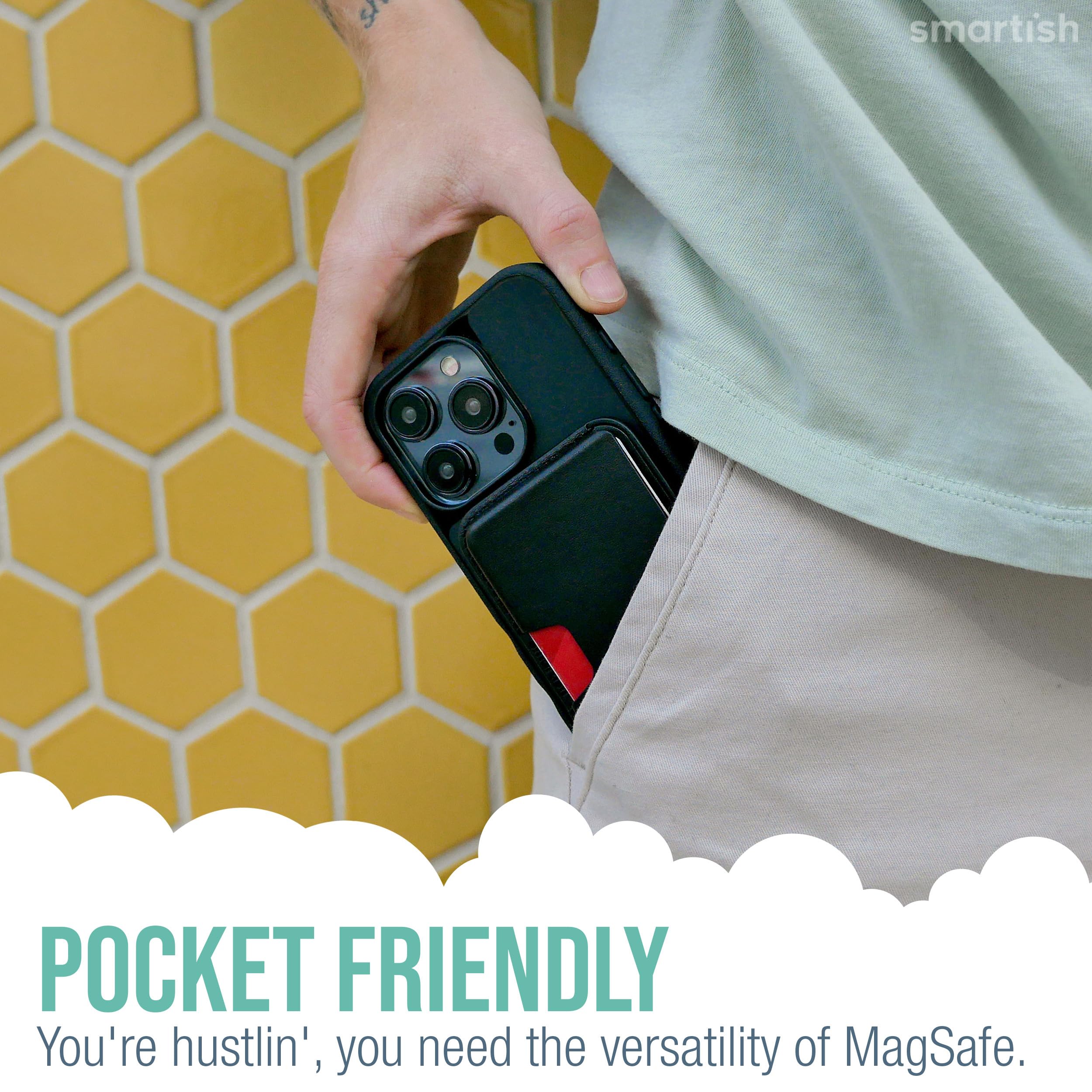 Foto 4 pulgar | Cartera Magsafe Smartish Side Hustle De Piel Vegana Negra Para Iphone - Venta Internacional.