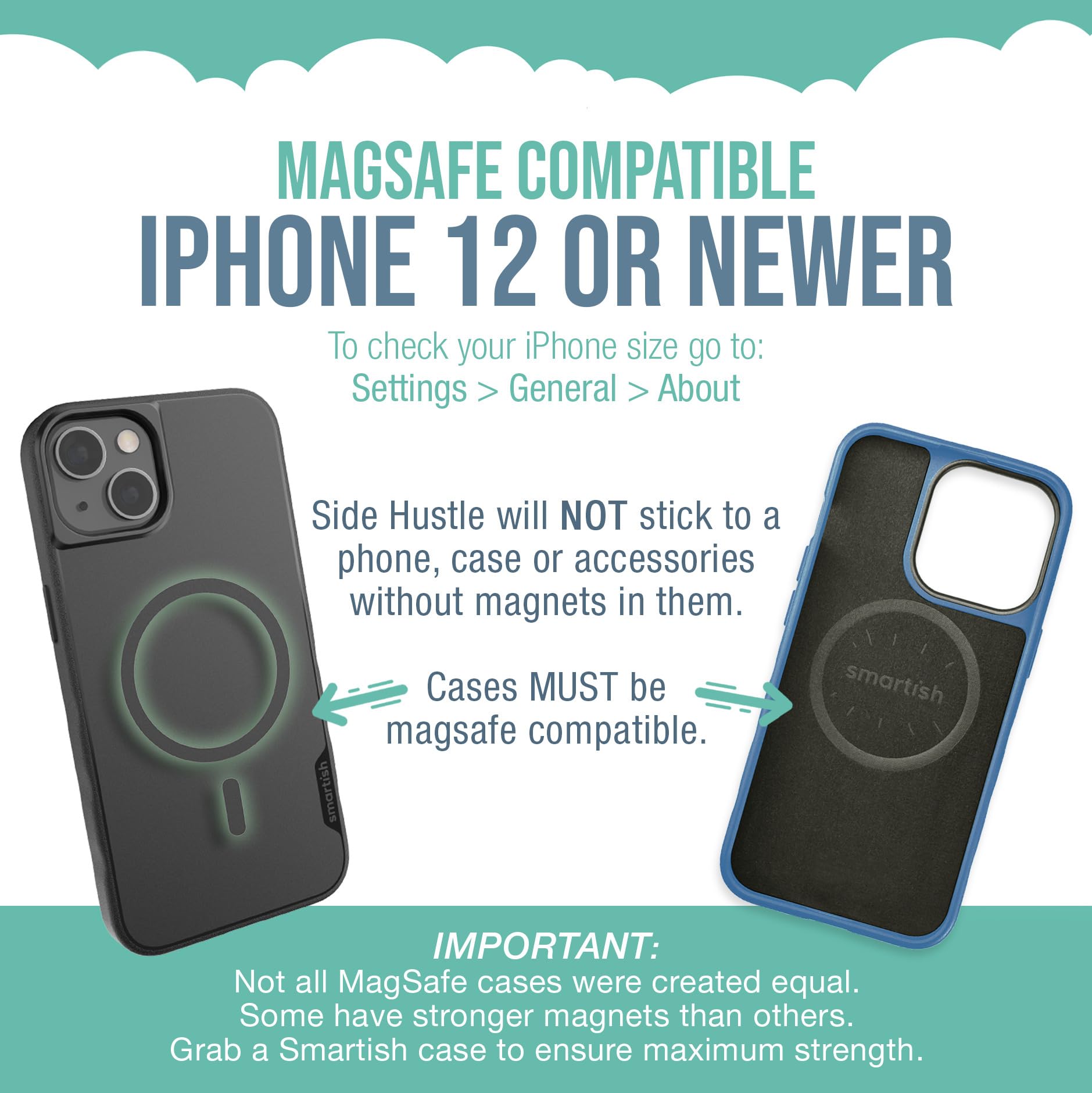 Foto 6 pulgar | Cartera Magsafe Smartish Side Hustle De Piel Vegana Negra Para Iphone - Venta Internacional.