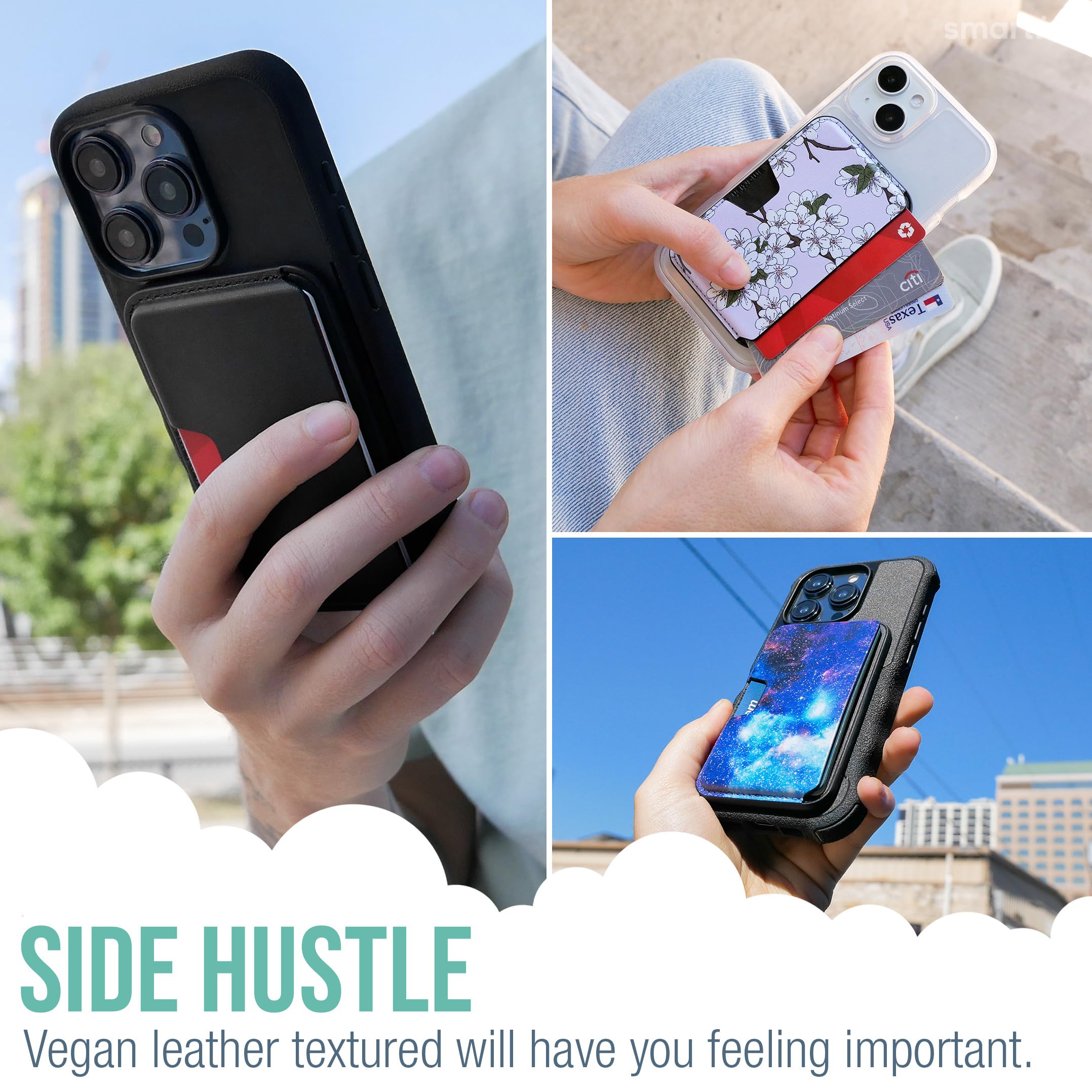 Foto 8 pulgar | Cartera Magsafe Smartish Side Hustle De Piel Vegana Negra Para Iphone - Venta Internacional.