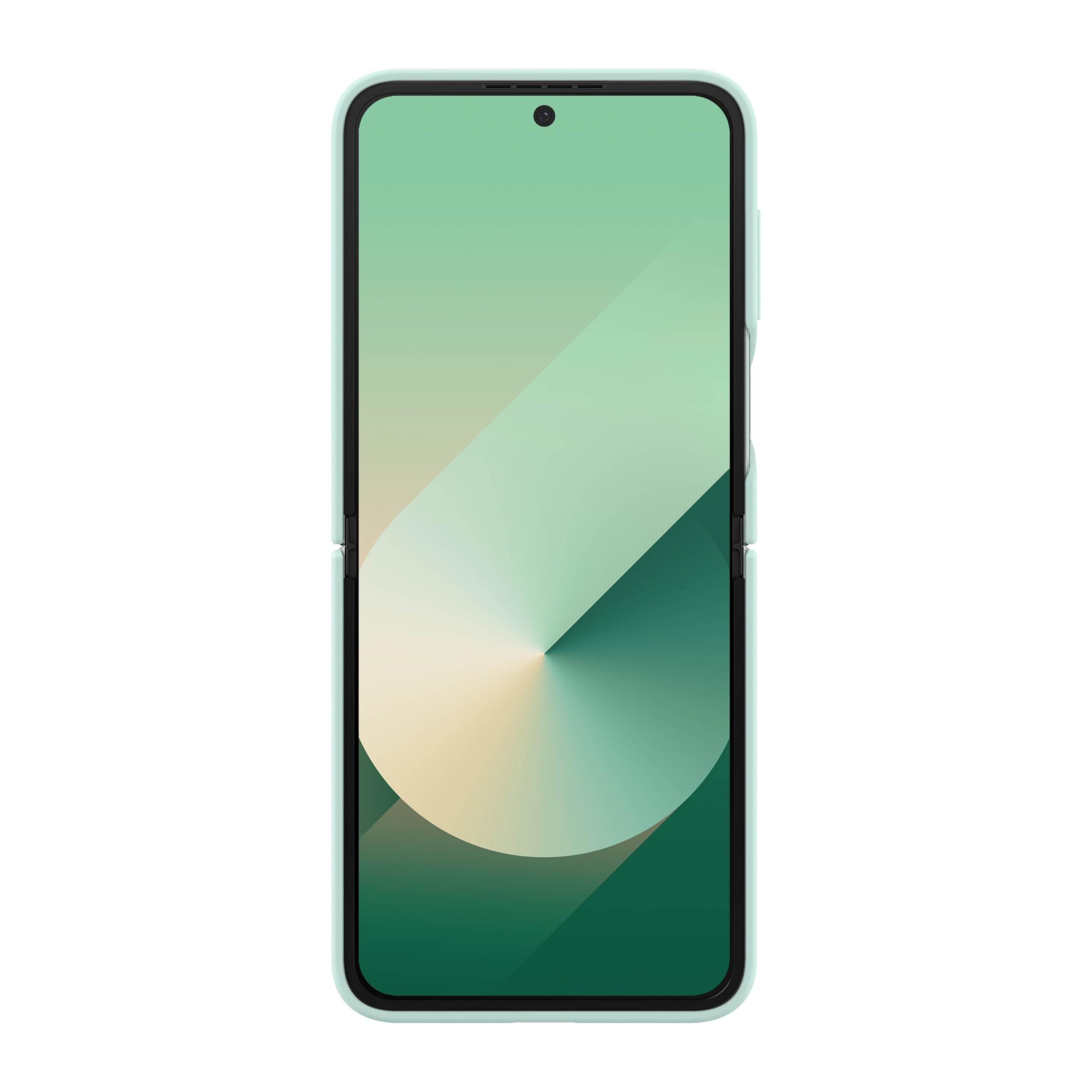 Foto 2 | Funda De Silicona Para Samsung Galaxy Z Flip 6 Con Anillo, Color Menta - Venta Internacional.