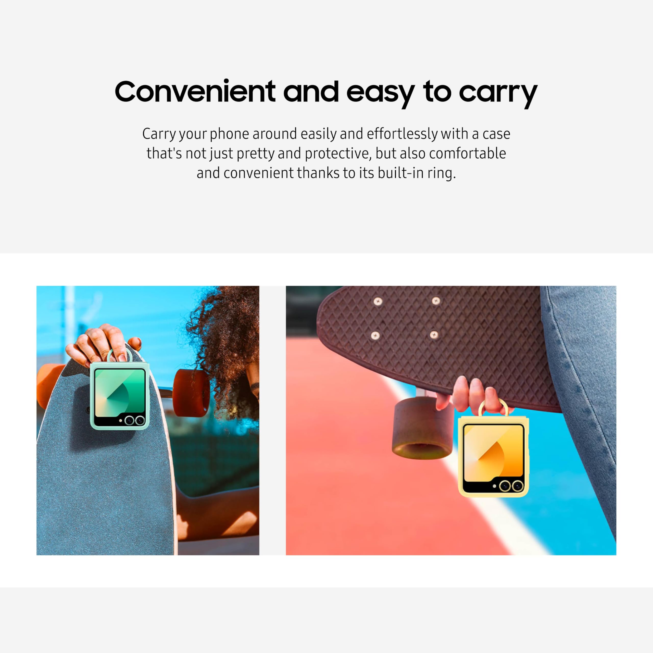 Foto 4 | Funda De Silicona Para Samsung Galaxy Z Flip 6 Con Anillo, Color Menta - Venta Internacional.