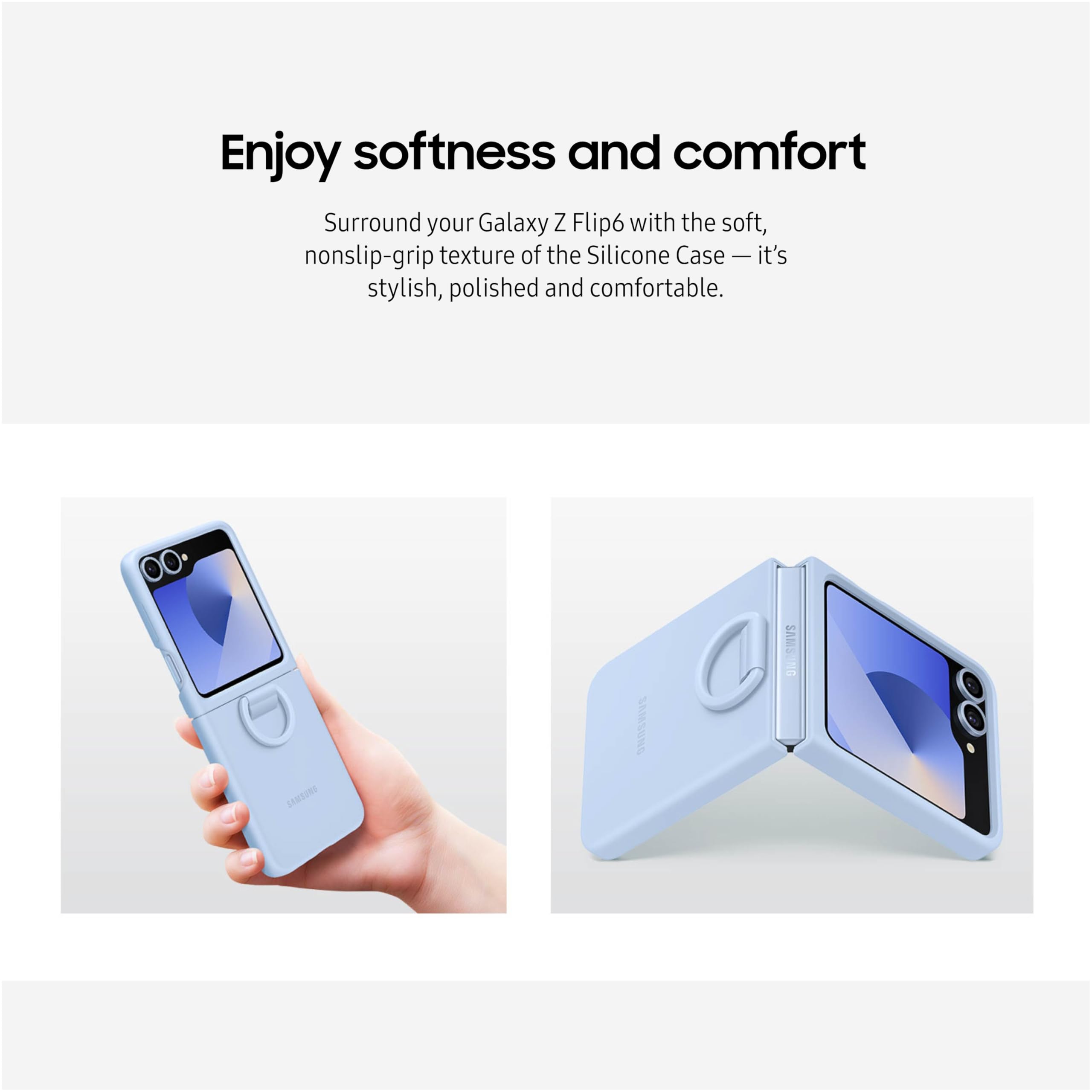 Foto 5 | Funda De Silicona Para Samsung Galaxy Z Flip 6 Con Anillo, Color Menta - Venta Internacional.