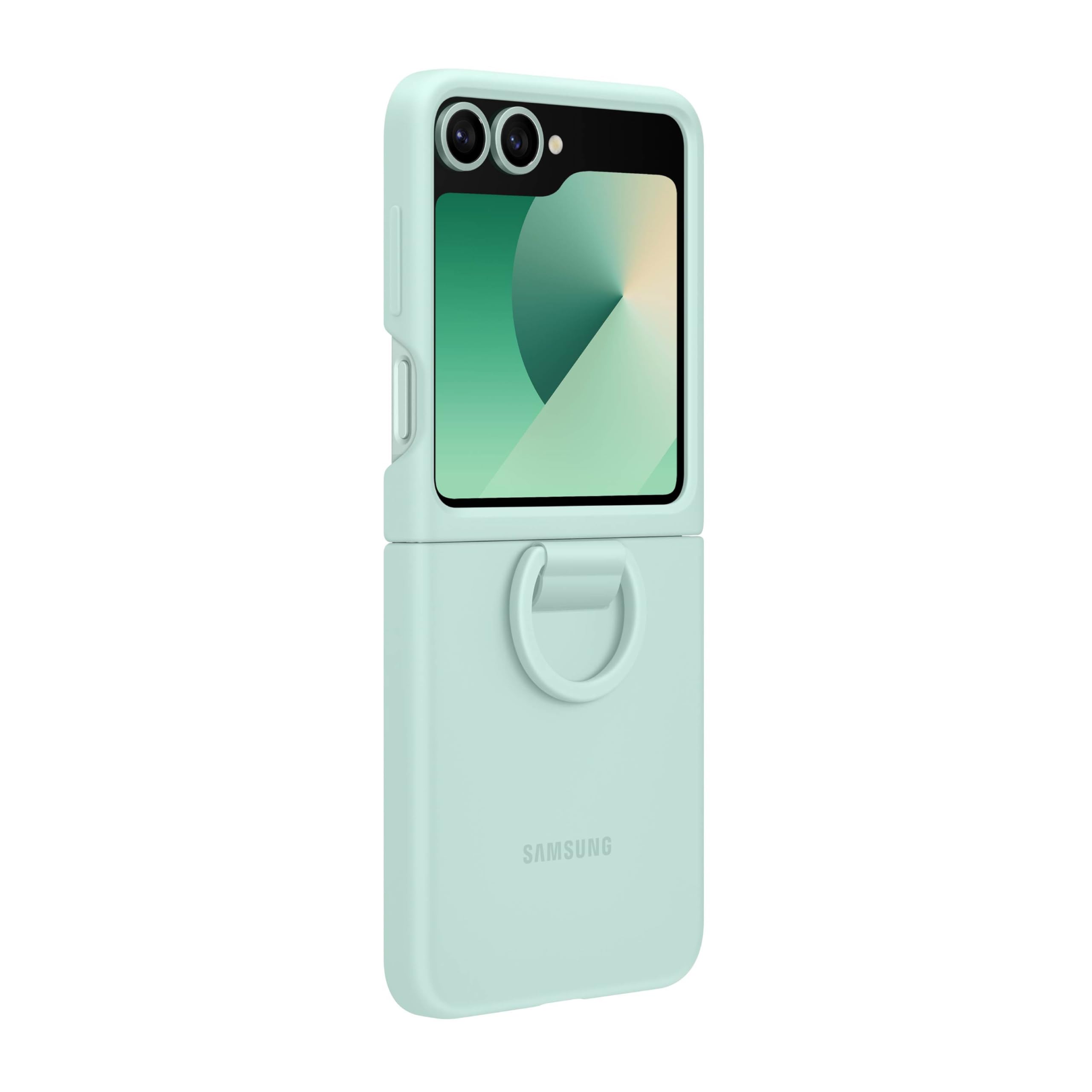 Foto 6 | Funda De Silicona Para Samsung Galaxy Z Flip 6 Con Anillo, Color Menta - Venta Internacional.