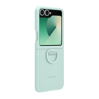 Foto 6 | Funda De Silicona Para Samsung Galaxy Z Flip 6 Con Anillo, Color Menta - Venta Internacional.