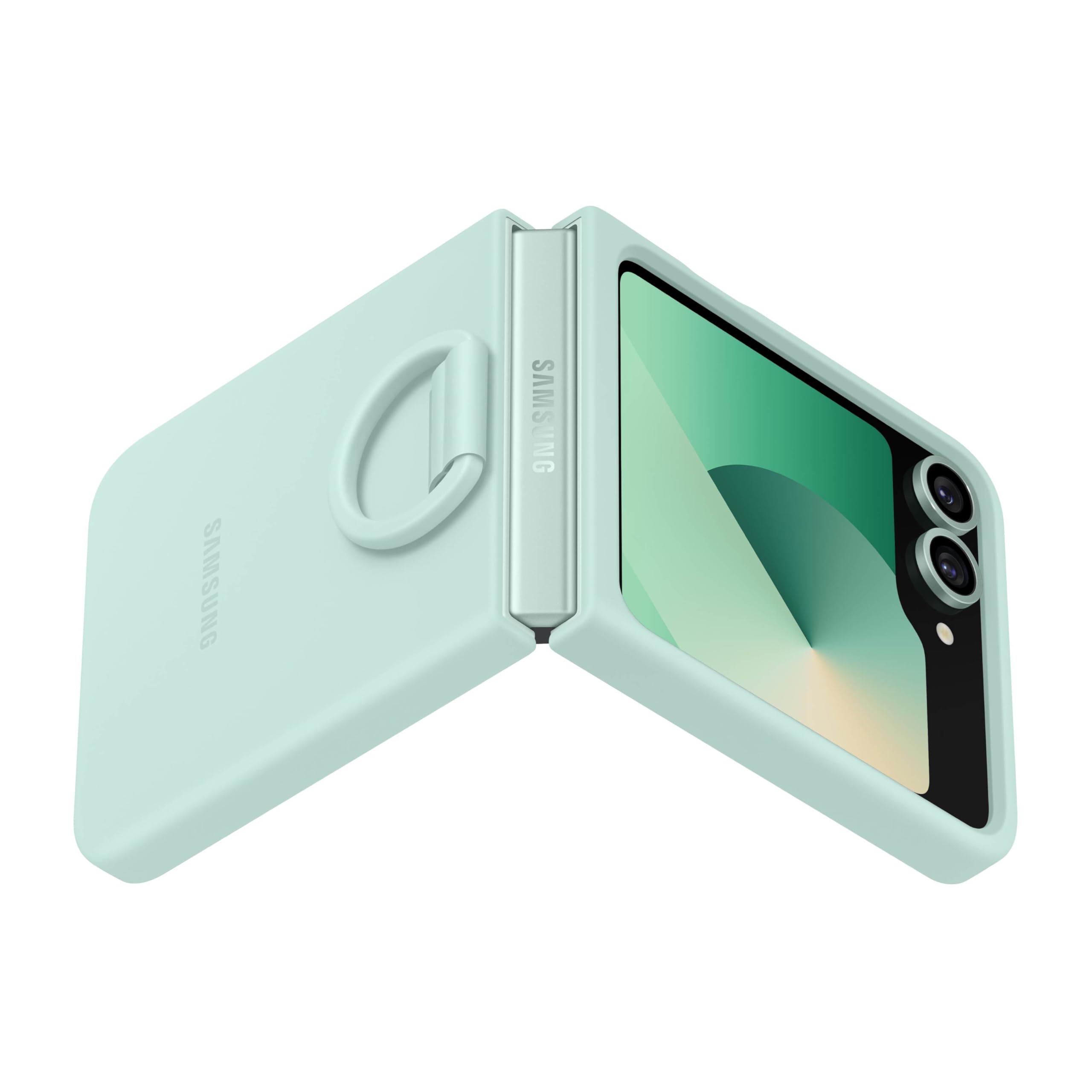 Foto 8 pulgar | Funda De Silicona Para Samsung Galaxy Z Flip 6 Con Anillo, Color Menta - Venta Internacional.