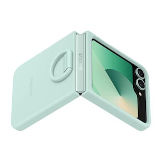 Foto 7 | Funda De Silicona Para Samsung Galaxy Z Flip 6 Con Anillo, Color Menta - Venta Internacional.